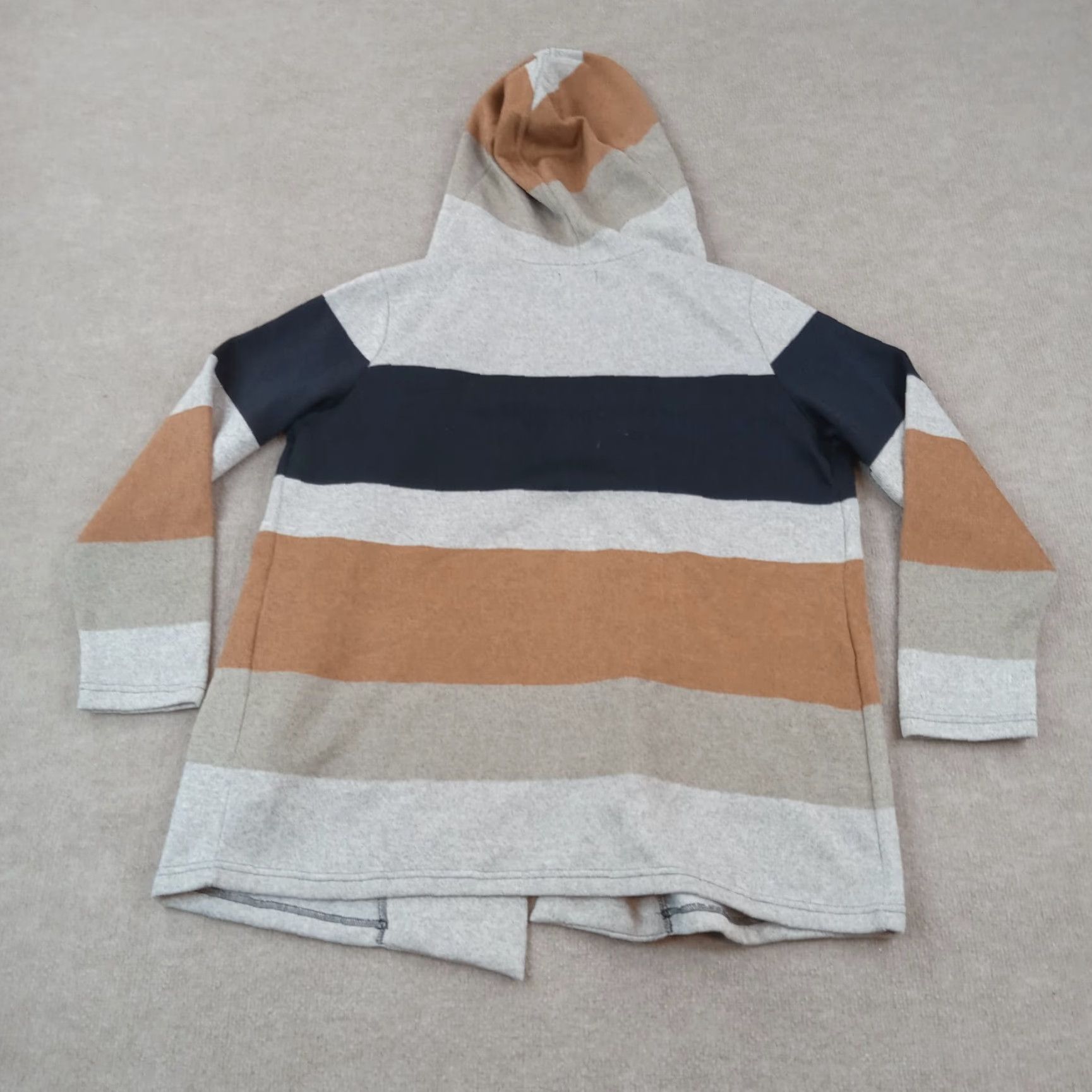 Vintage Maurices Women's XL Gray Striped Open Front Hooded Cardigan Sweater Size XL / US 12-14 / IT 48-50 - 8 Thumbnail