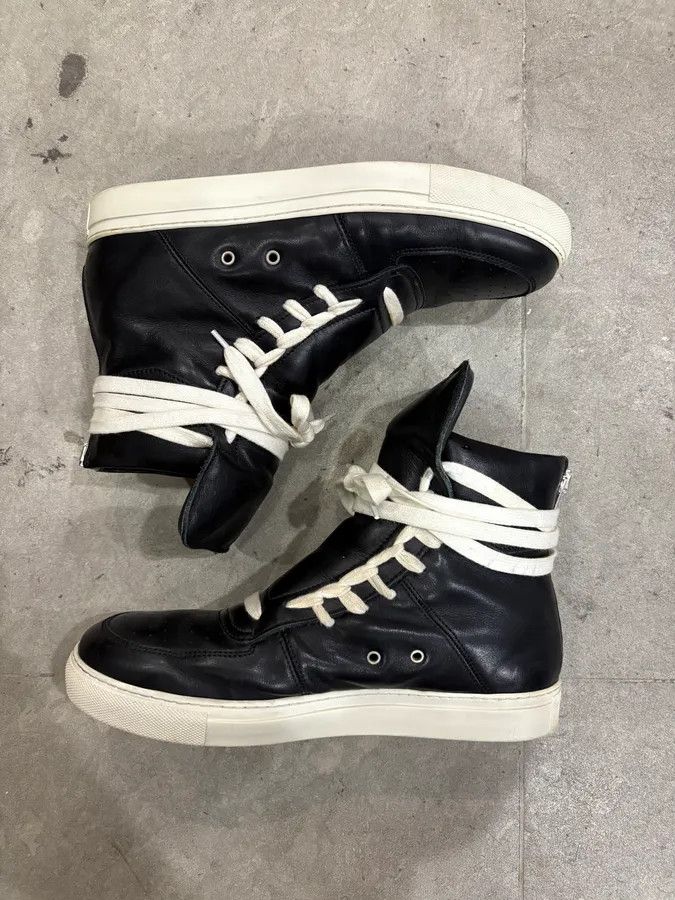 Kris Van Assche Kris Van Assche Black Leather Laced Eyeled Sneakers Size US 8 / EU 41 - 3 Thumbnail