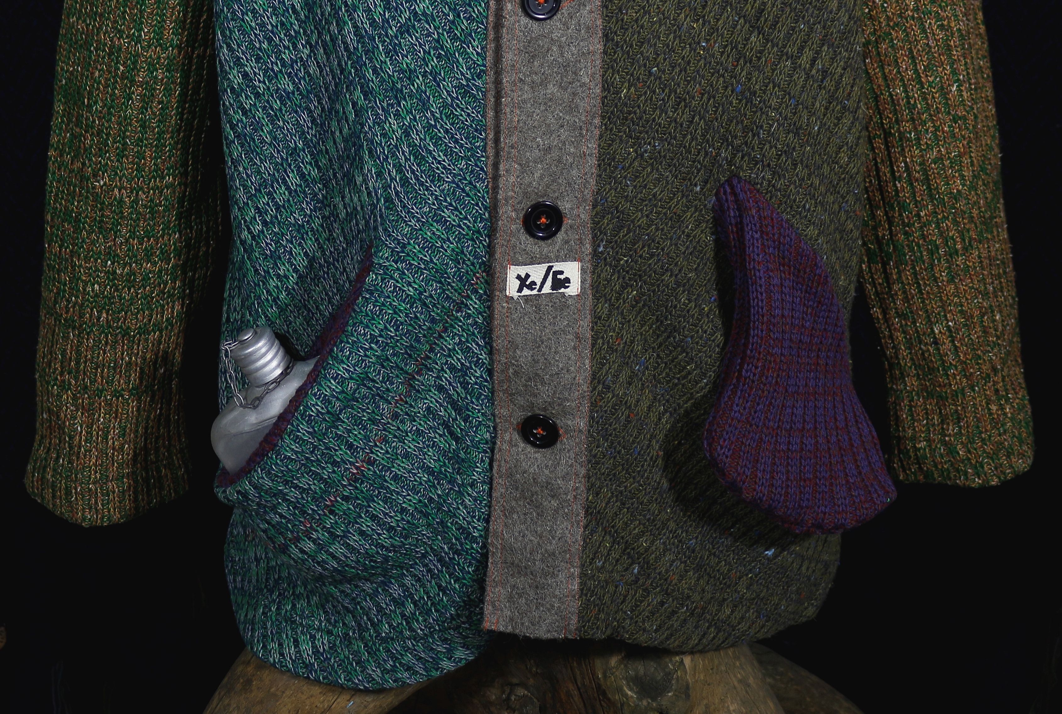 Handmade Long Cardigan Sweater Boho Knitted Wool Made in Ukraine Size US XXL / EU 58 / 5 - 3 Thumbnail