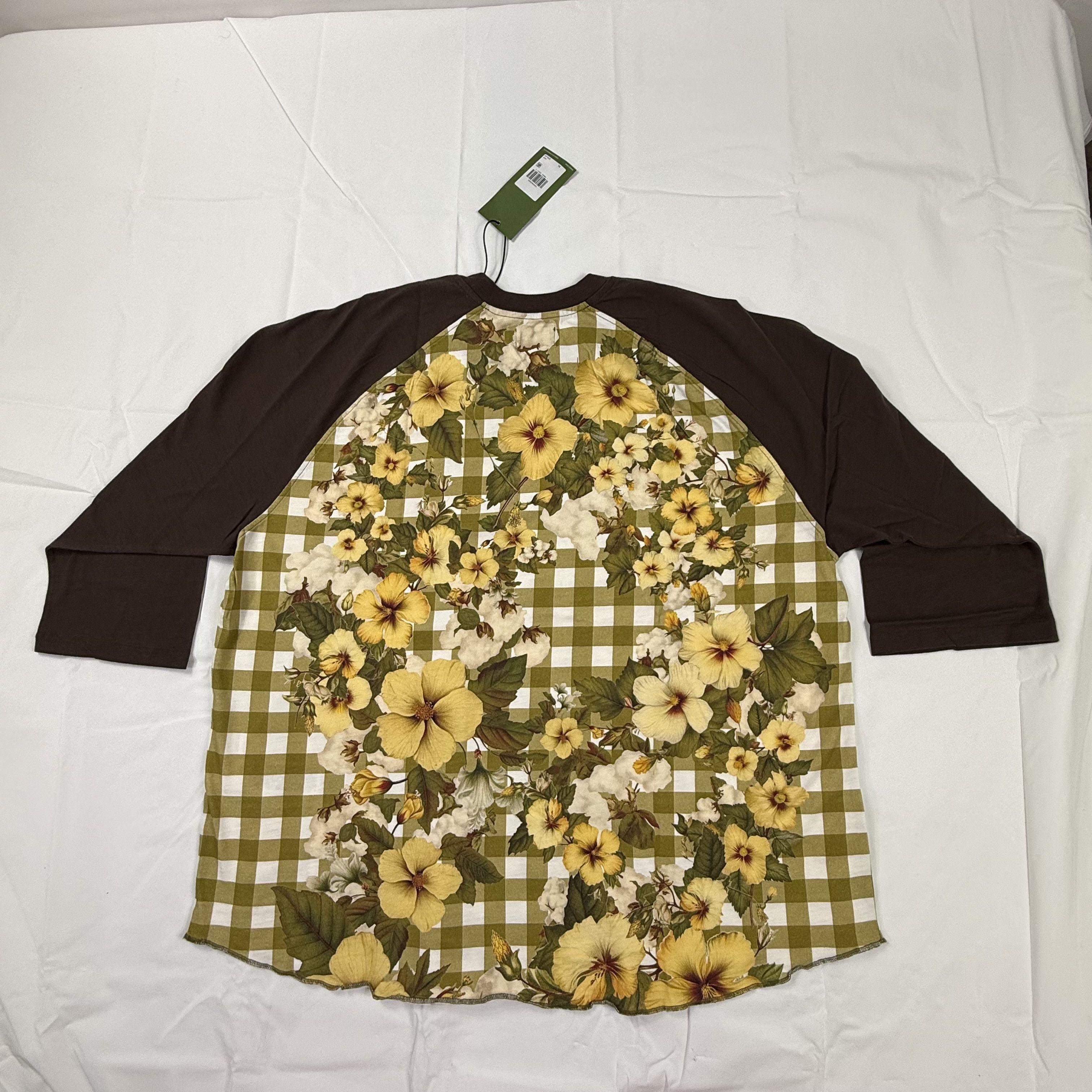 DENIM TEARS × Levi's Levi's x Denim Tears Raglan Floral Gingham Baseball Tee XL Size US XL / EU 56 / 4 - 2 Thumbnail