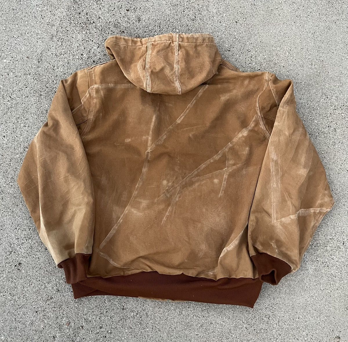 Carhartt Custom Carhartt Jacket Hoodie Sun Faded Distressed Thermal Size US XL / EU 56 / 4 - 3 Thumbnail
