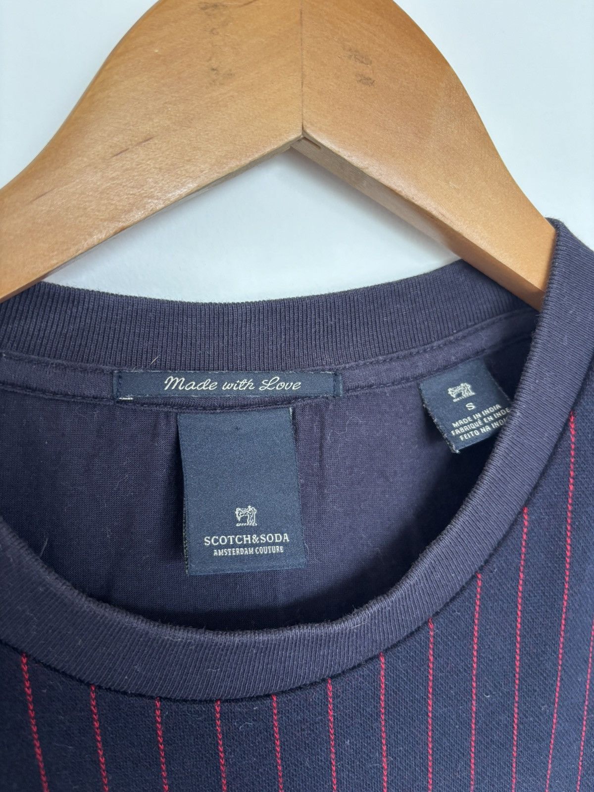 Scotch & Soda Scotch & Soda navy and red pinstripe tee Small S Size US S / EU 44-46 / 1 - 3 Thumbnail