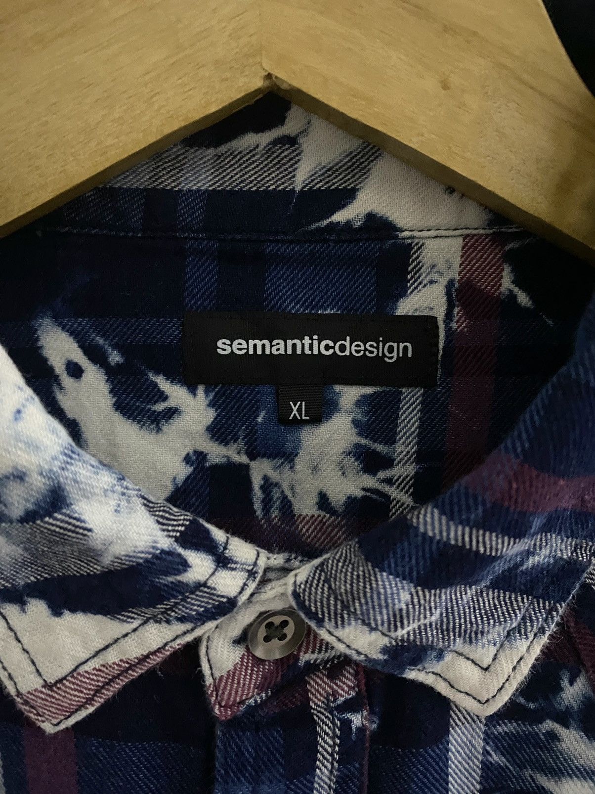 semanticdesign 2000s Semantic Design Bleached Plaid Shirt Size US XL / EU 56 / 4 - 6 Thumbnail