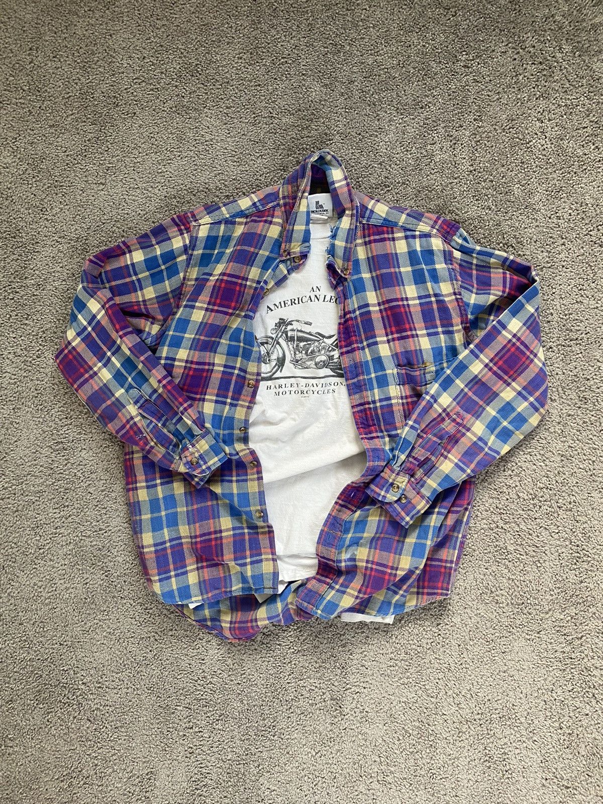 Flannel × Japanese Brand × Vintage Vintage Distressed Cropped Flannel Shirt Size US M / EU 48-50 / 2 - 1 Thumbnail