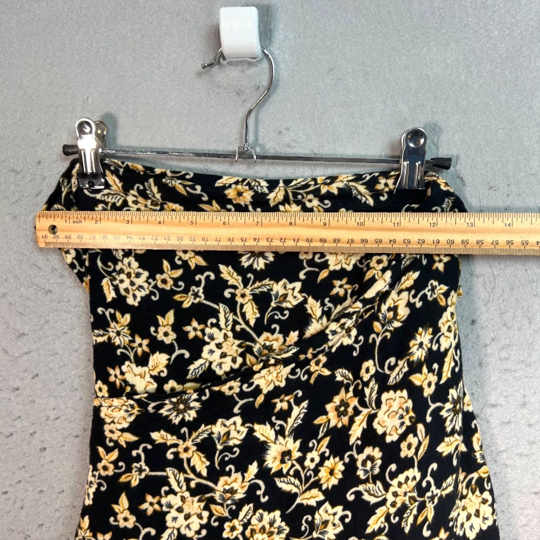 Zara ZARA Skirt Wrap Womens Medium Black Yellow Floral Cotton Tie Short 2020s Summer Spring Casual Womens Size 32" / US 10 / IT 46 - 5 Thumbnail