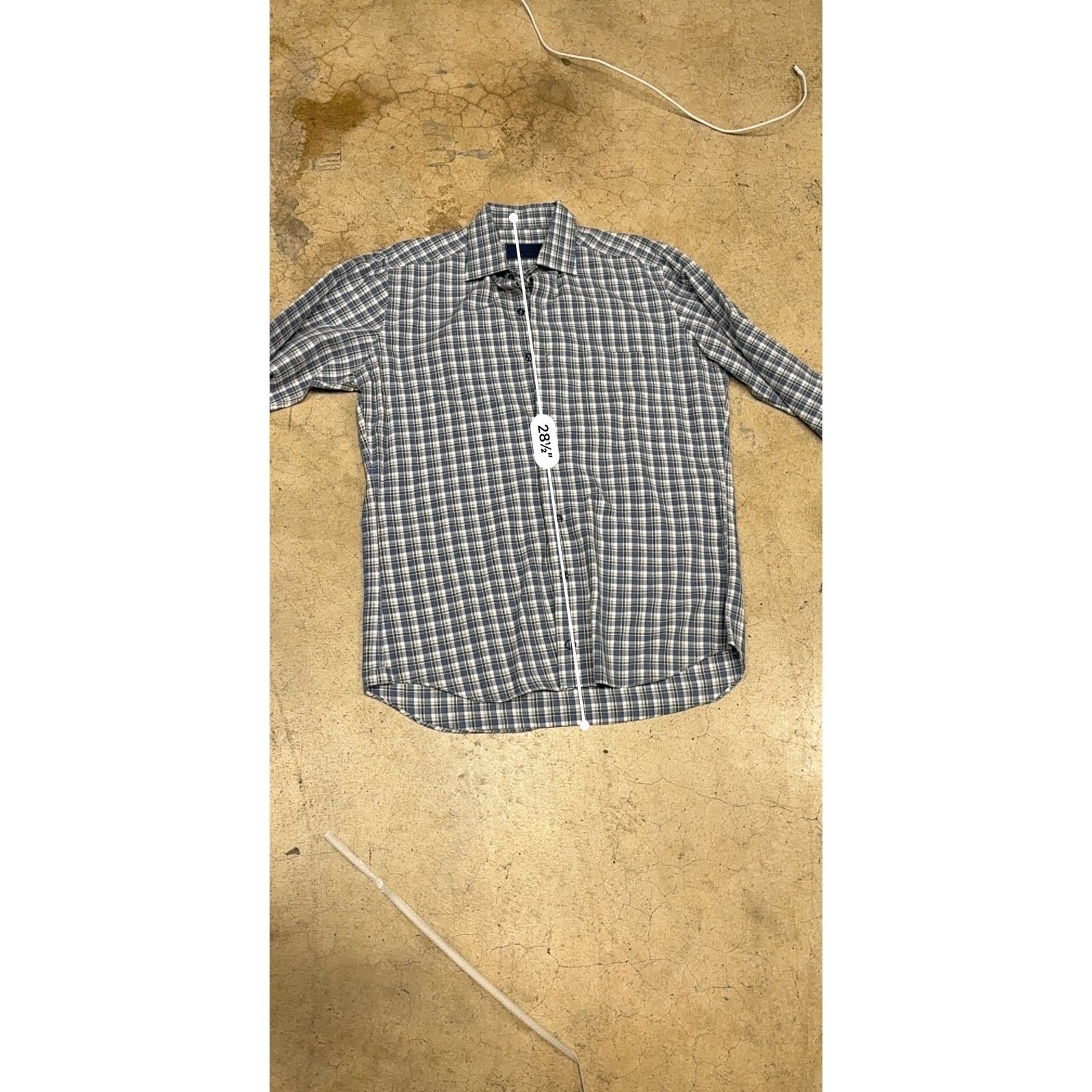 David Donahue David Donahue Dress Shirt Mens Blue Check Twill Button Up M Size US M / EU 48-50 / 2 - 8 Thumbnail