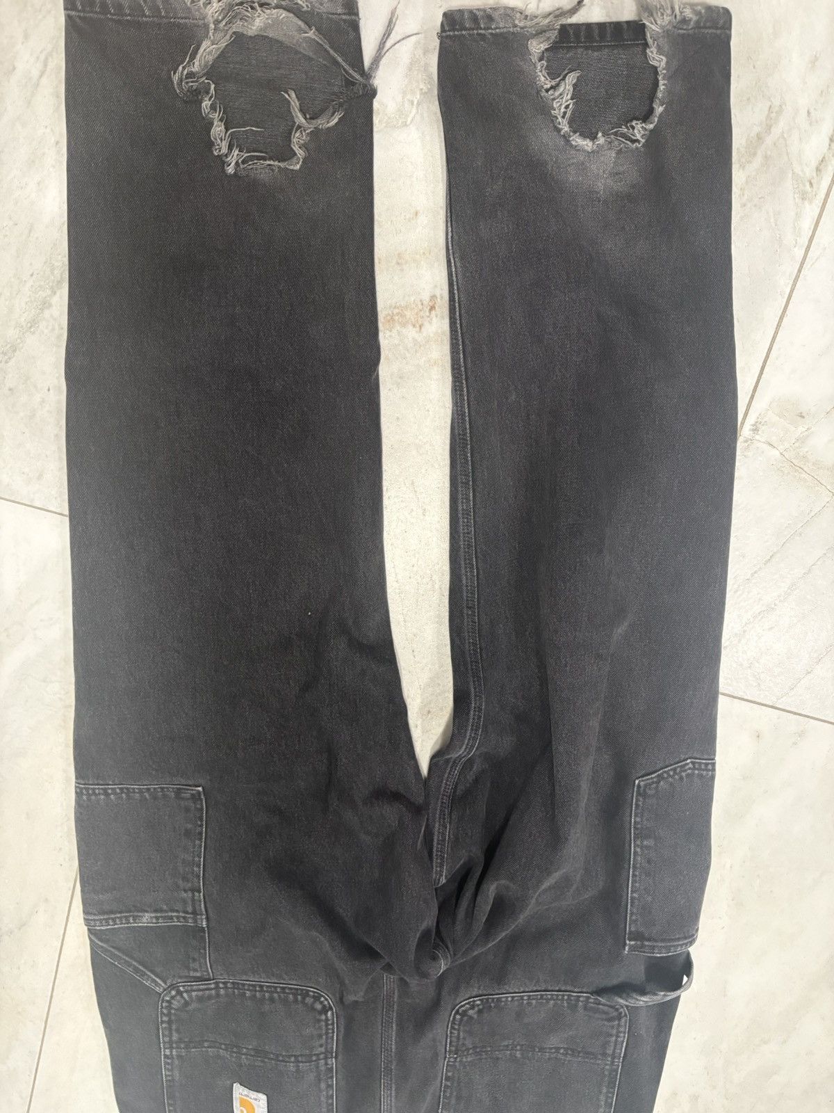 Carhartt Vintage Black Carhartt Double knees Faded Distressed Size US 36 / EU 52 - 9 Thumbnail