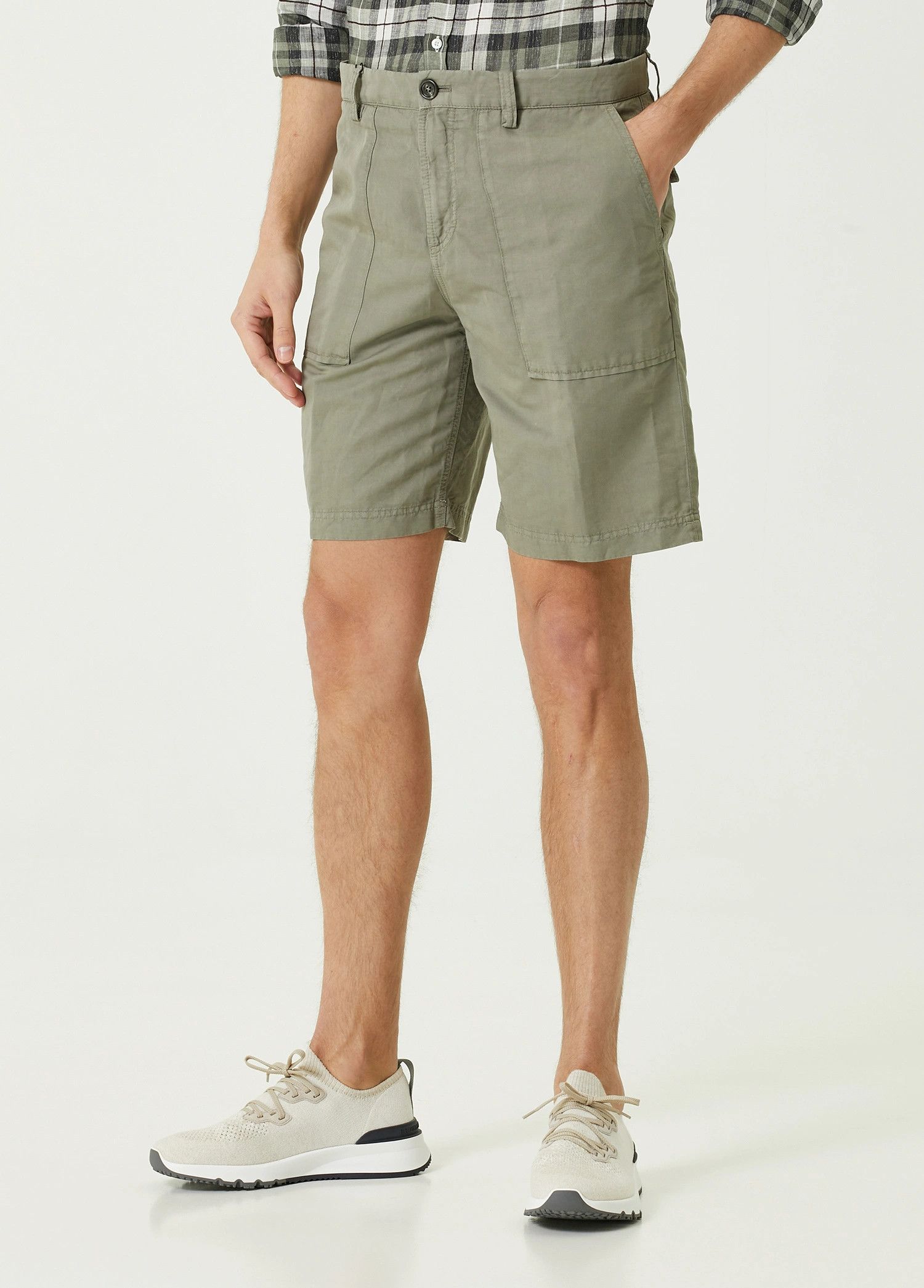 Brunello Cucinelli BRUNELLO CUCINELLI green linen cotton