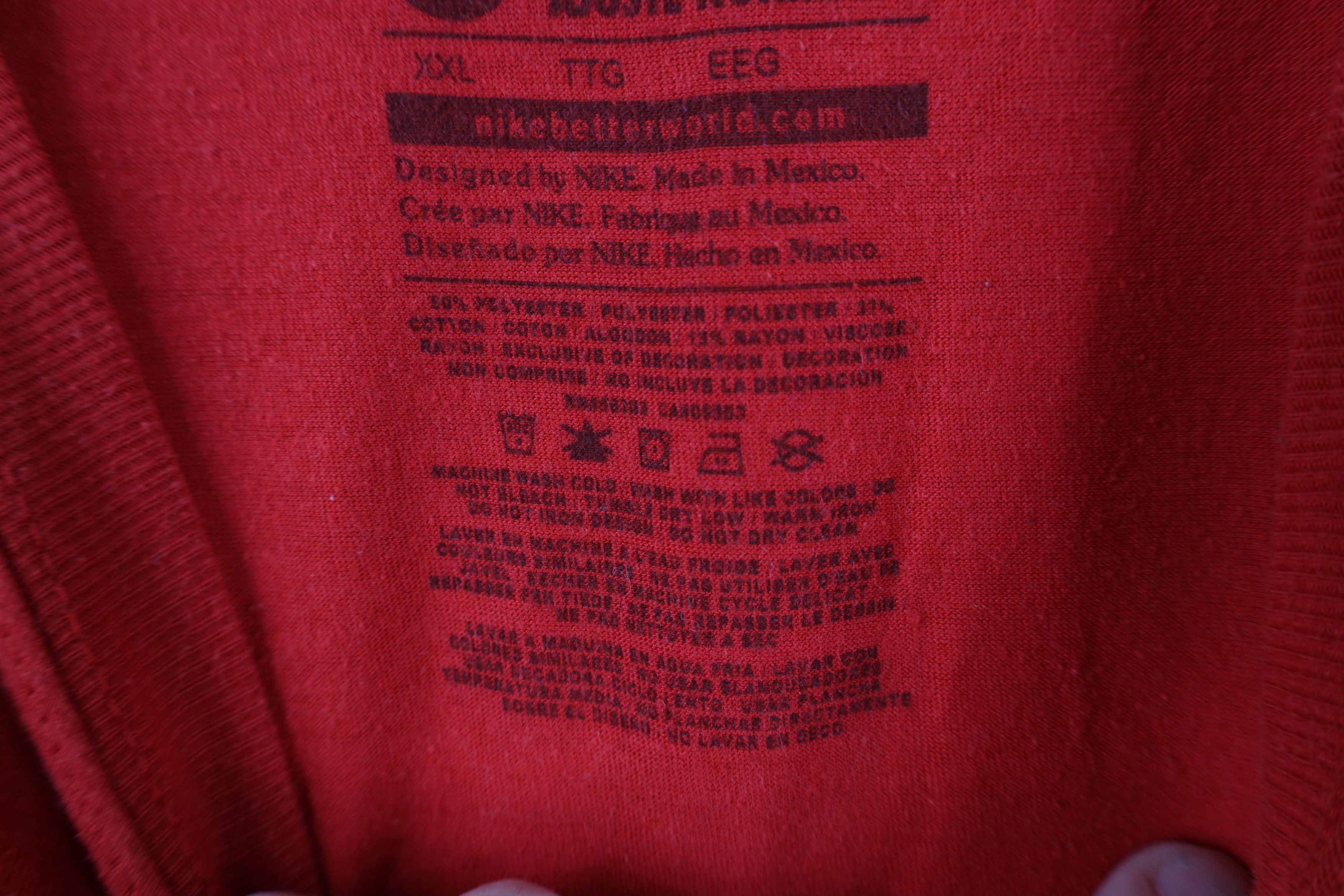 Nike × Vintage Vintage Nike Mini Swoosh Ohio State University T-Shirt Red Size US XXL / EU 58 / 5 - 7 Thumbnail