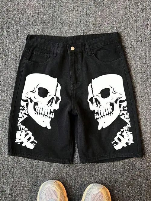 Jean VINTAGE graphic Y2K DRIP denim shorts Size US 34 / EU 50 - 2 Thumbnail