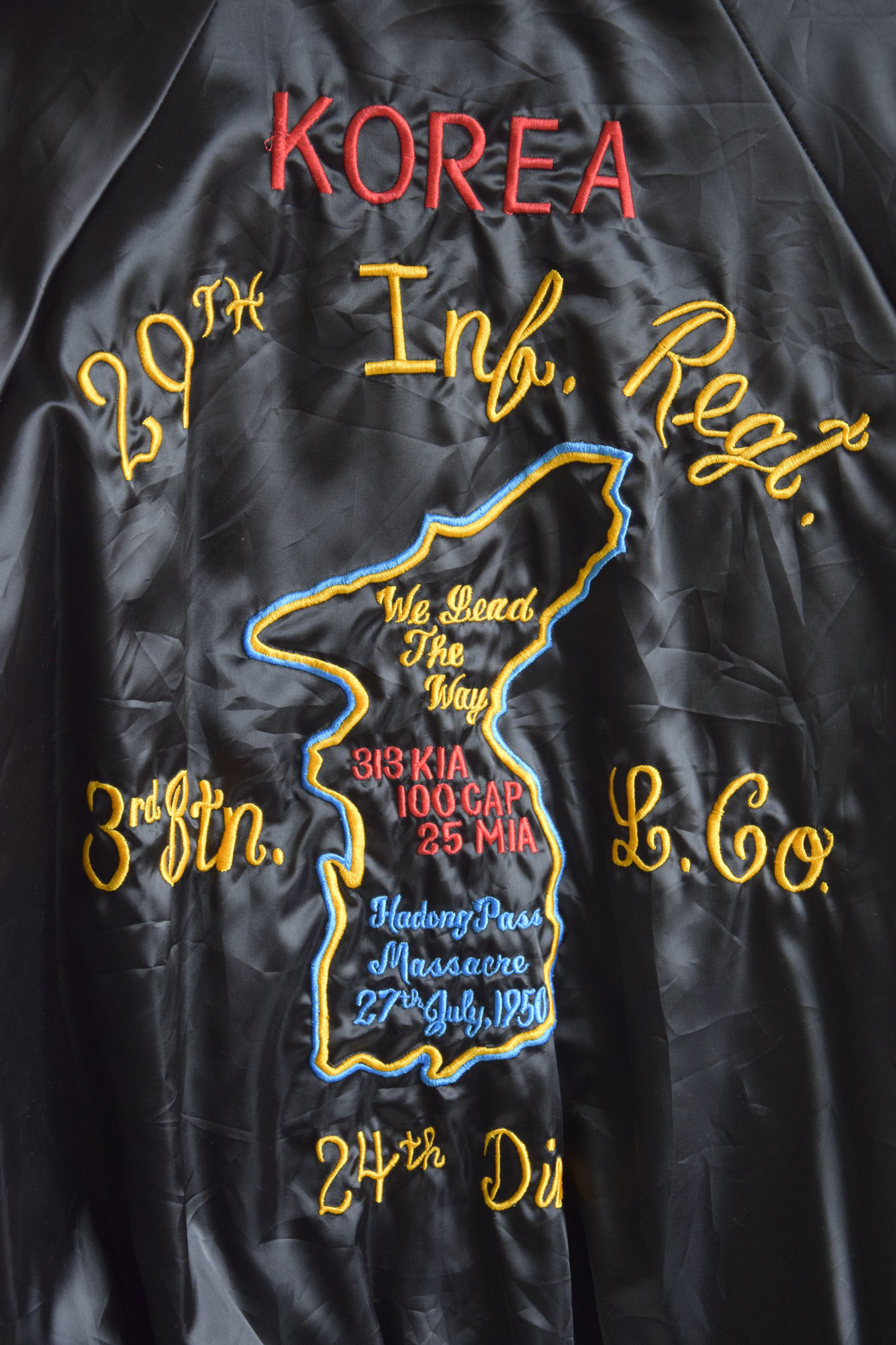 Other Korean War Victory Satin Bomber Jacket 29th Inf. Regt." 50's Size US XL / EU 56 / 4 - 4 Thumbnail