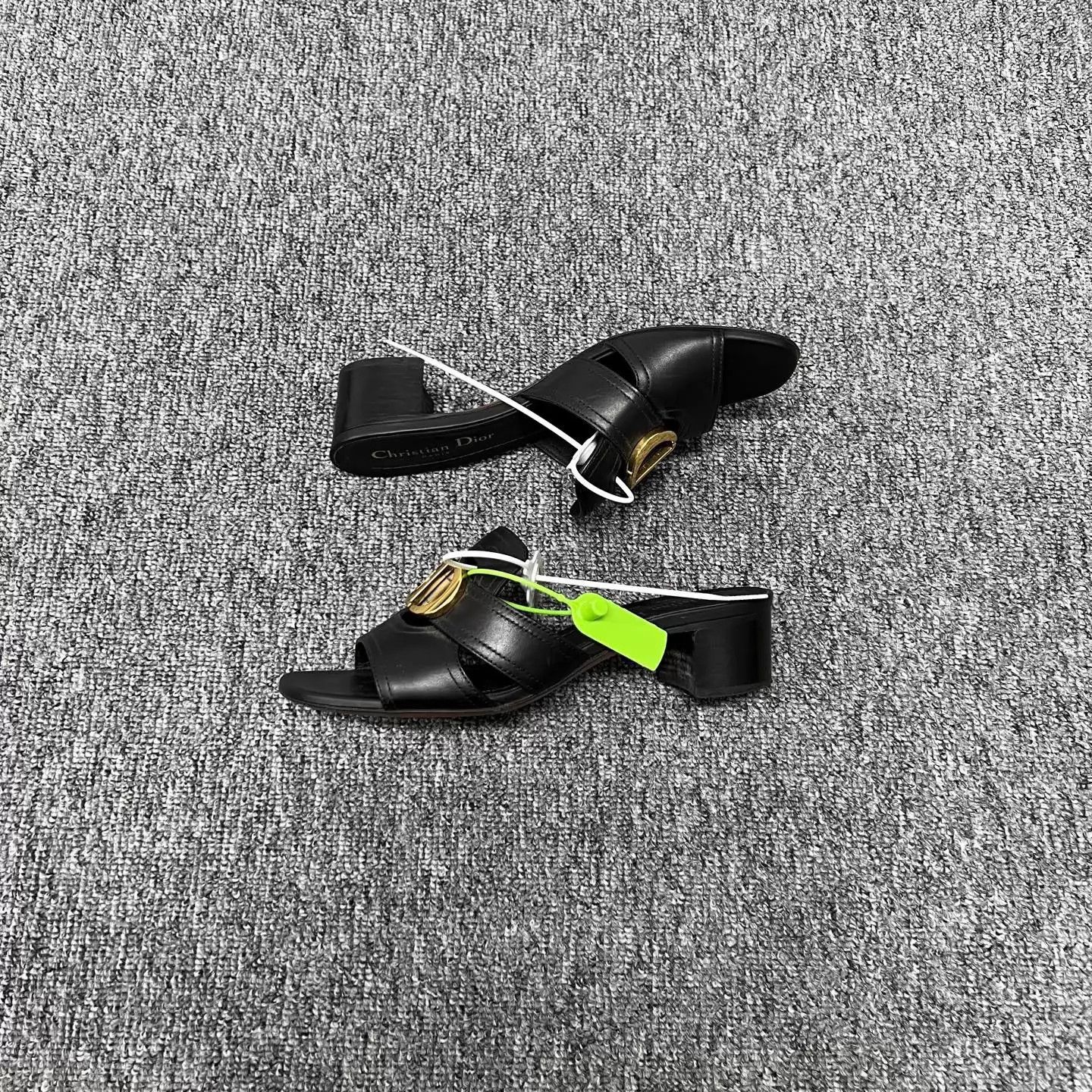 Dior Dior CD Logo Black Gold Slippers 36.5 97 New Size US 6 / IT 36 - 5 Thumbnail
