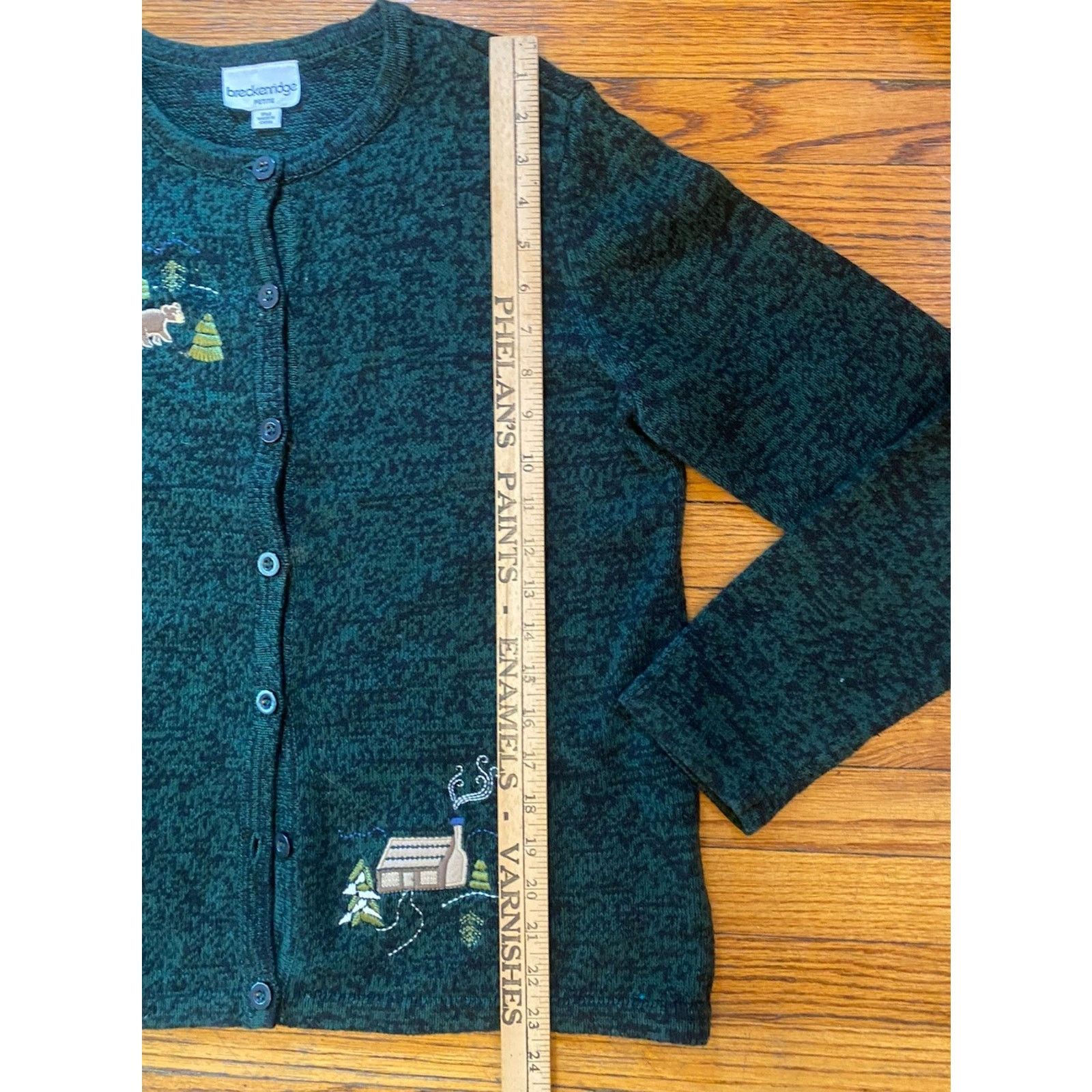 Vintage VTG Breckenridge Cabin Cardigan Sweater Women PM Embroidered Size M / US 6-8 / IT 42-44 - 8 Thumbnail