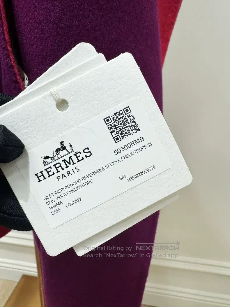 Hermes Hermes Purple and Peach Pink Double-Sided Cashmere Cloak C Size XS / US 0-2 / IT 36-38 - 5 Thumbnail