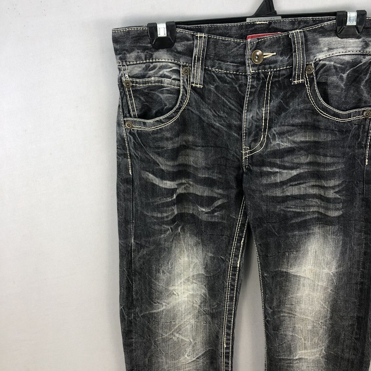 Japanese Brand Vintage 2000s Avail Crinkle Effect Dark Wash Denim -Tapered Size US 31 - 2 Thumbnail