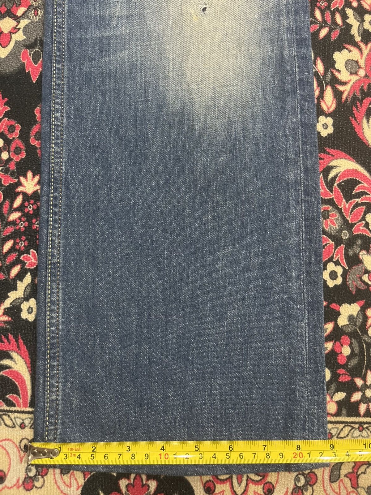 Diesel Vintage Diesel “Larkee” Blue Washed Distress Loose Leg Jeans Size US 31 - 18 Thumbnail