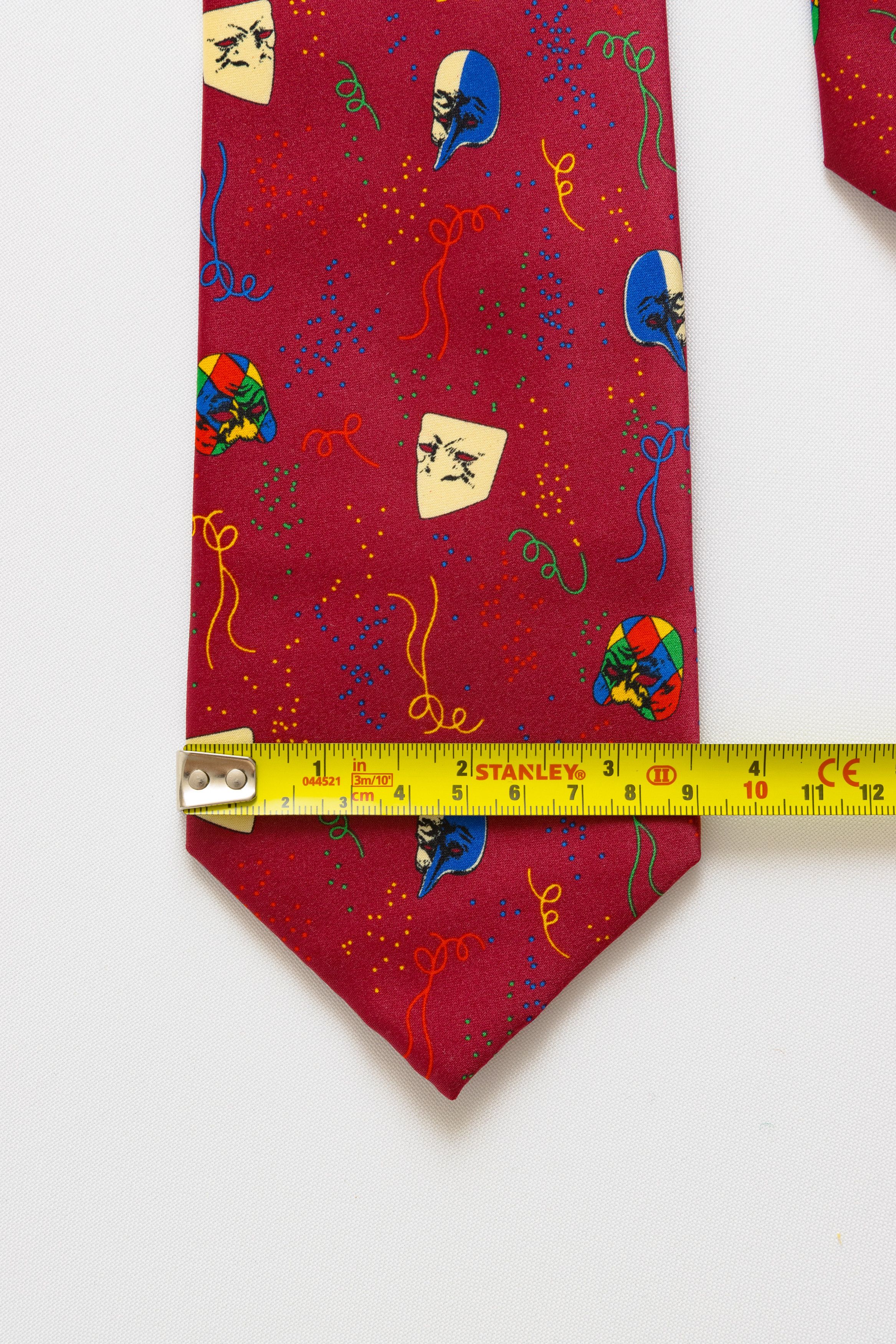 Vintage man Tie abstract pattern print necktie retro silk tie 041 Size ONE SIZE - 5 Thumbnail