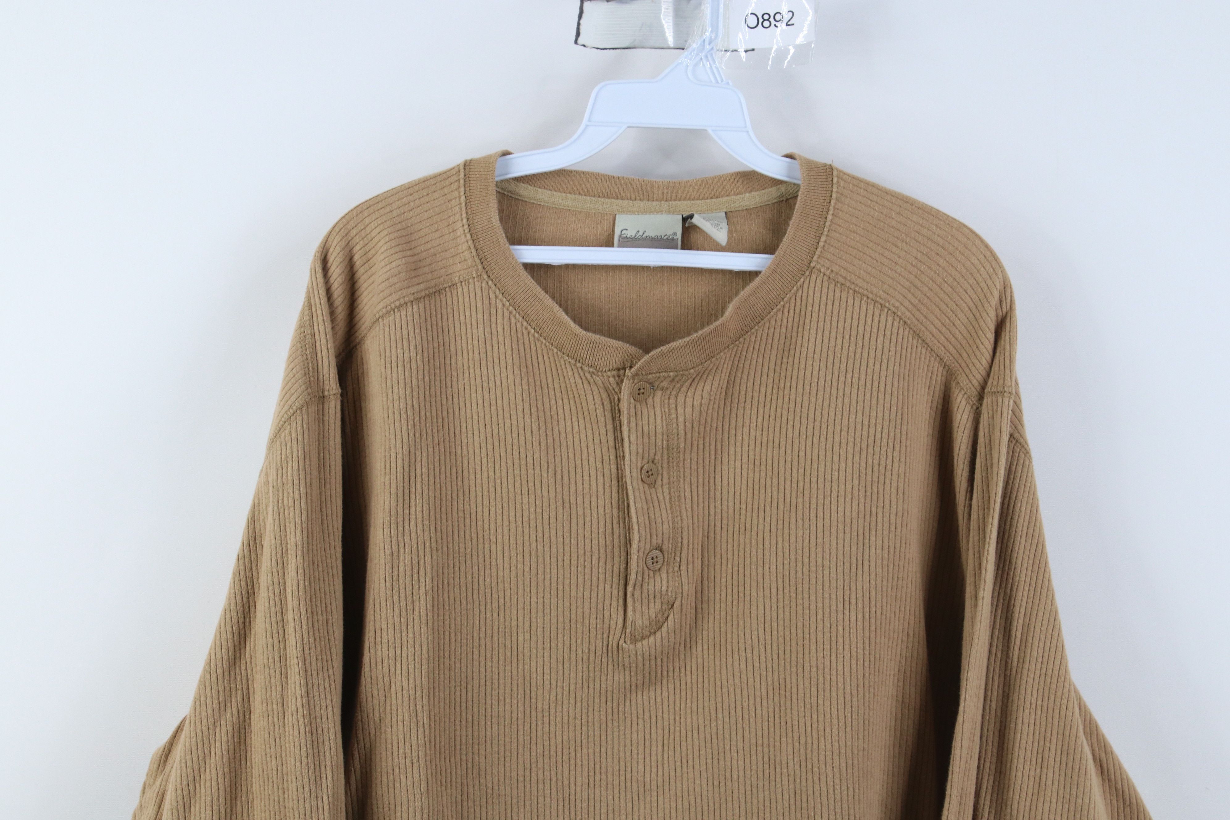 Vintage Vintage 90s Y2K Streetwear Knit Long Sleeve Henley T-Shirt Size US L / EU 52-54 / 3 - 2 Thumbnail