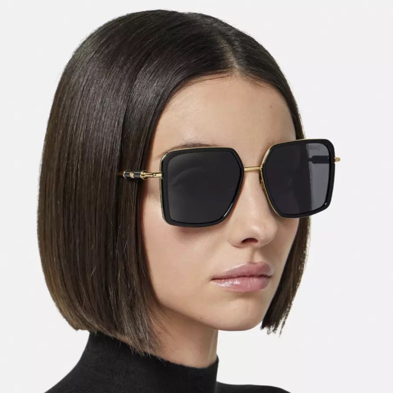 Versace NEW VERSACE VE2261 100287 Black Dark Grey Women Sunglasses Size ONE SIZE - 1 Thumbnail
