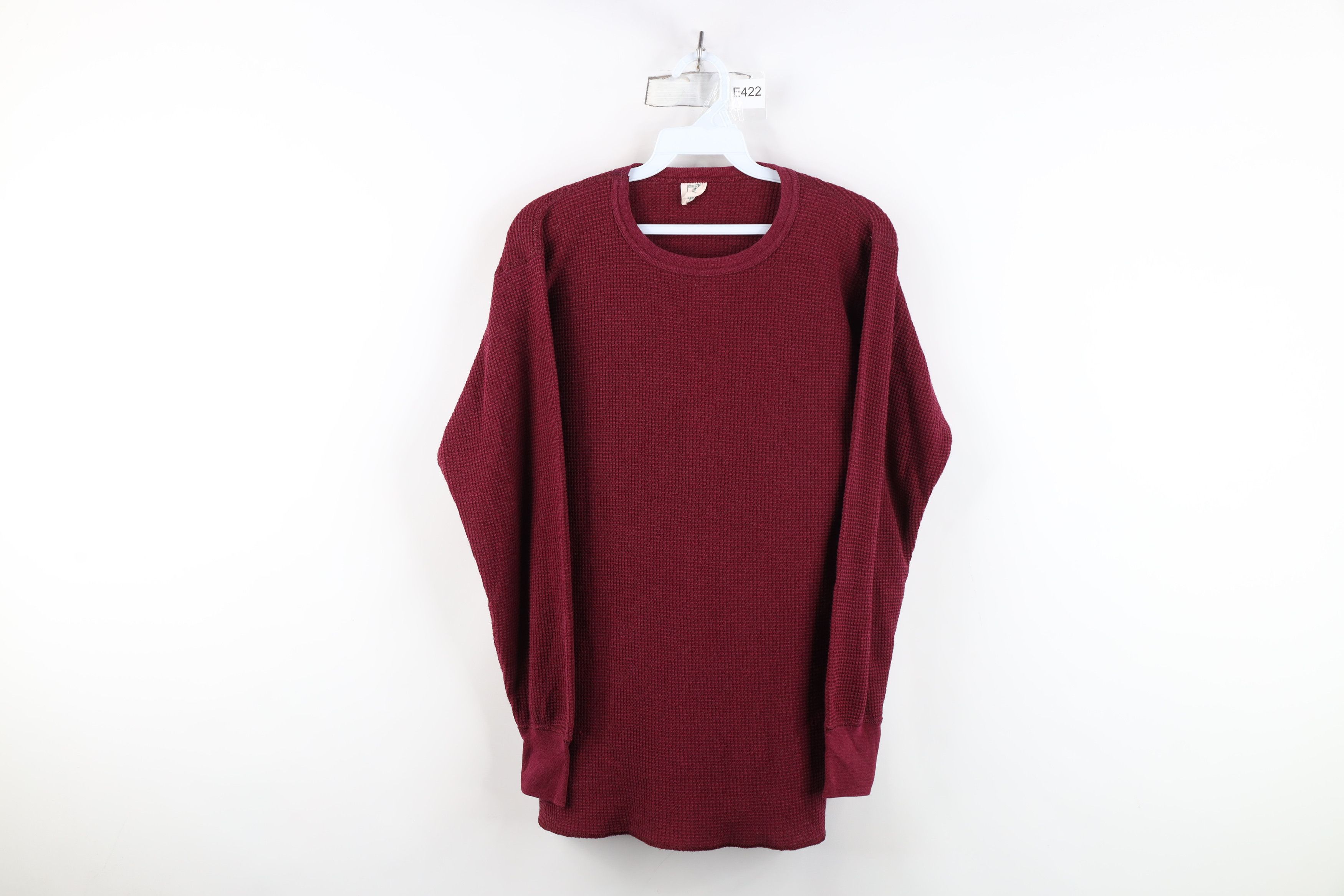 Vintage Vintage 90s Streetwear Knit Long Sleeve T-Shirt Red USA Size US XL / EU 56 / 4 - 1 Thumbnail
