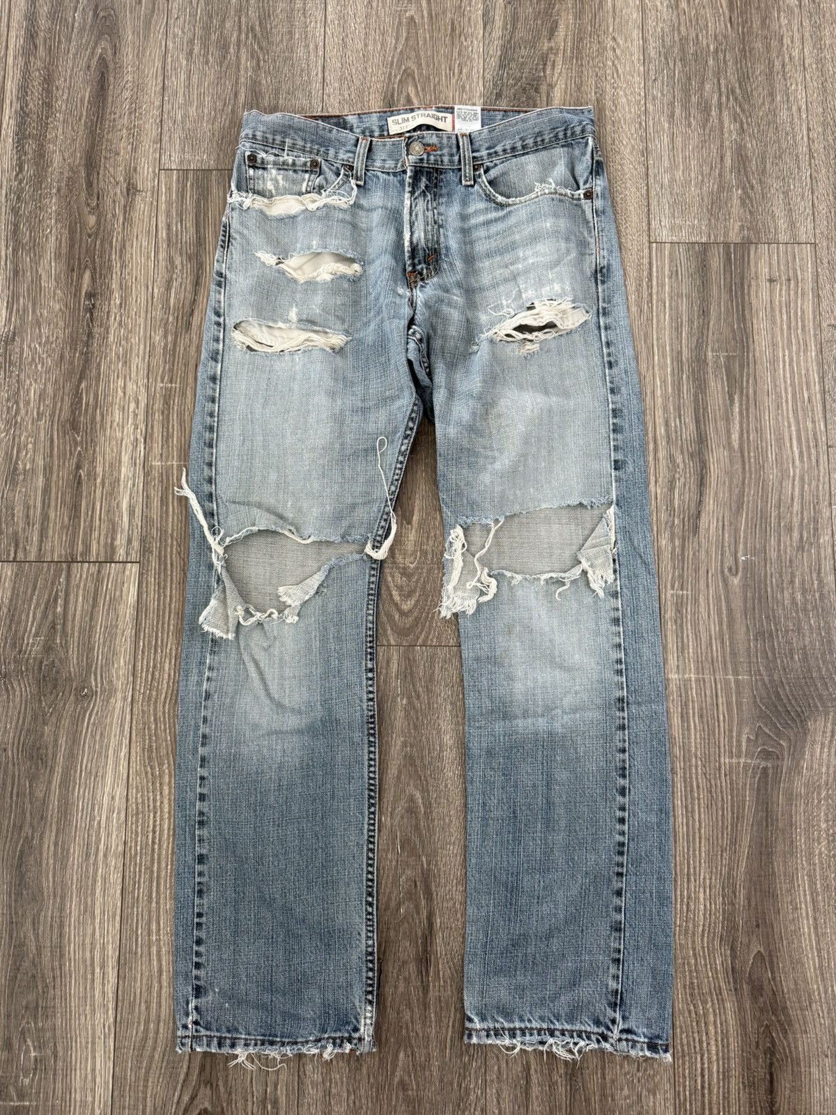 Levi's Vintage Levis 514 Slim Straight Heavily Distressed Size US 31 - 2 Thumbnail