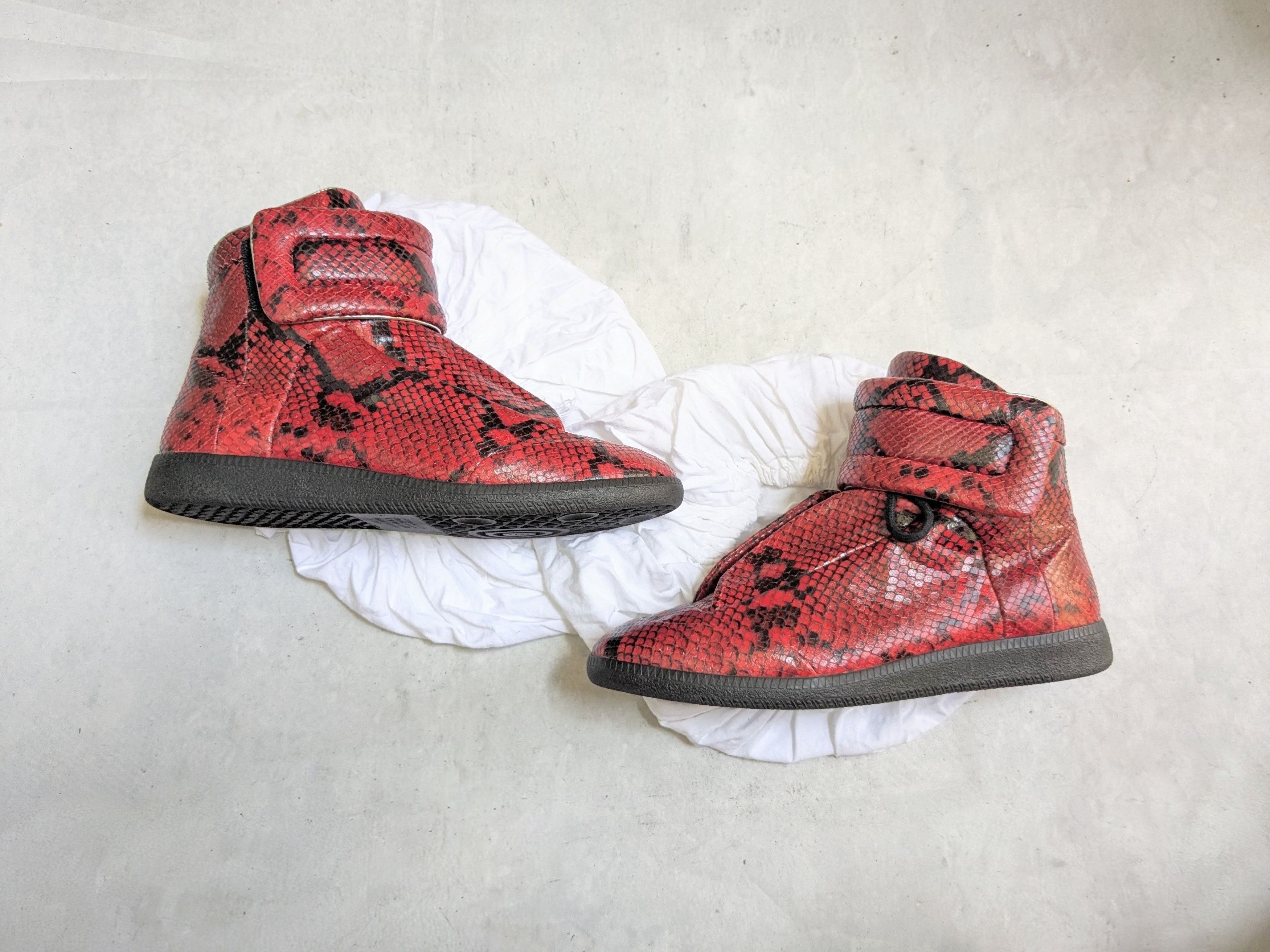 Maison Margiela Future Sneakers Red Black Snakeskin 8 41 Hi