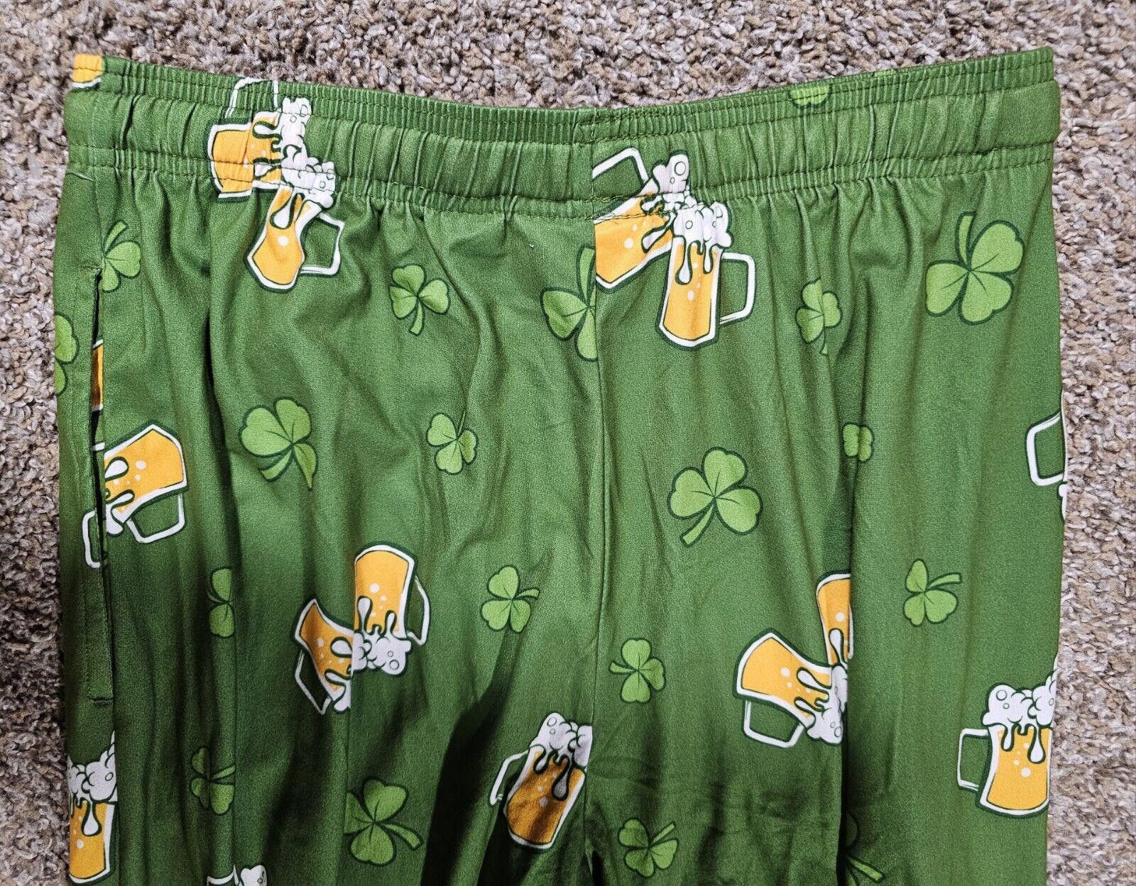 Designer Sleep Pants by Bioworld Sz Small Beer & Shamrock Drawstring Size ONE SIZE - 7 Thumbnail