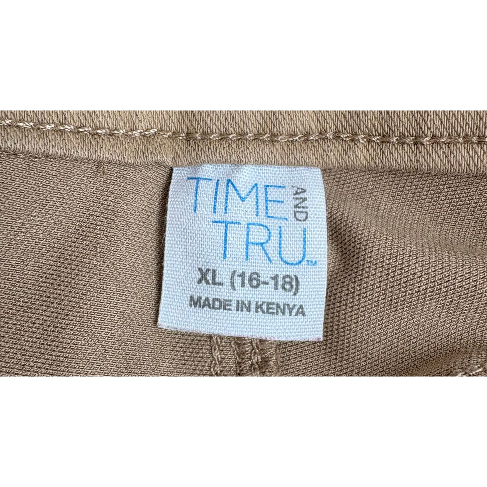 Other Time and Tru | Solid Basic Work Khaki Pull On Leggings | XL Size 22" - 4 Thumbnail