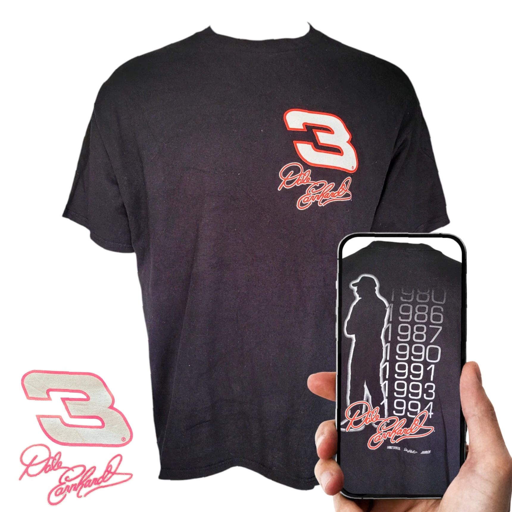 NASCAR VINTAGE Winner’s Circle NASCAR T-Shirt XL Black Dale Earnhardt #3 Graphic Size US XL / EU 56 / 4 - 2 Thumbnail