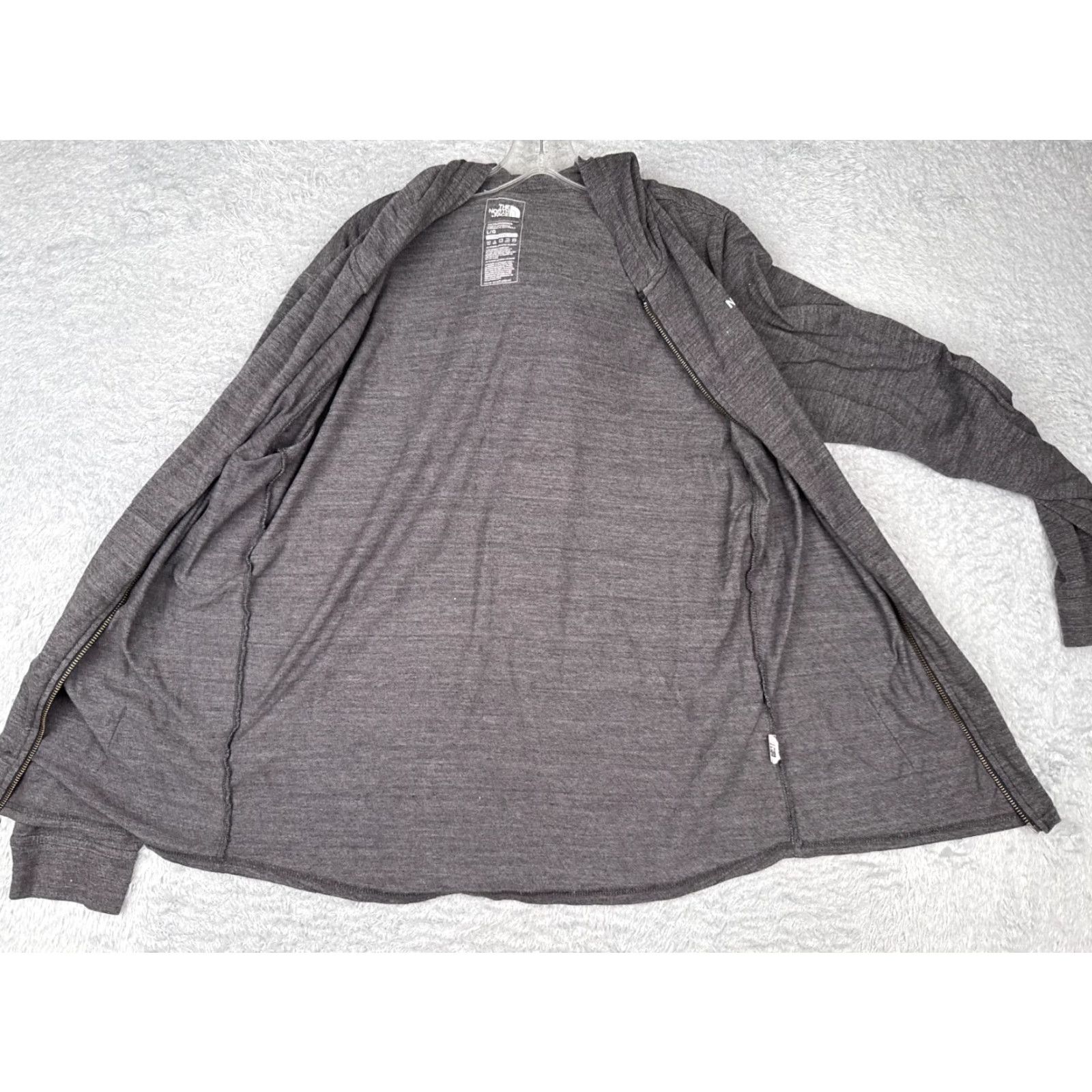 The North Face VINTAGE The North Face Jacket Men Large Gray Heather Jersey Fabric Hood Cotton Tri-Blend Size US L / EU 52-54 / 3 - 2 Thumbnail
