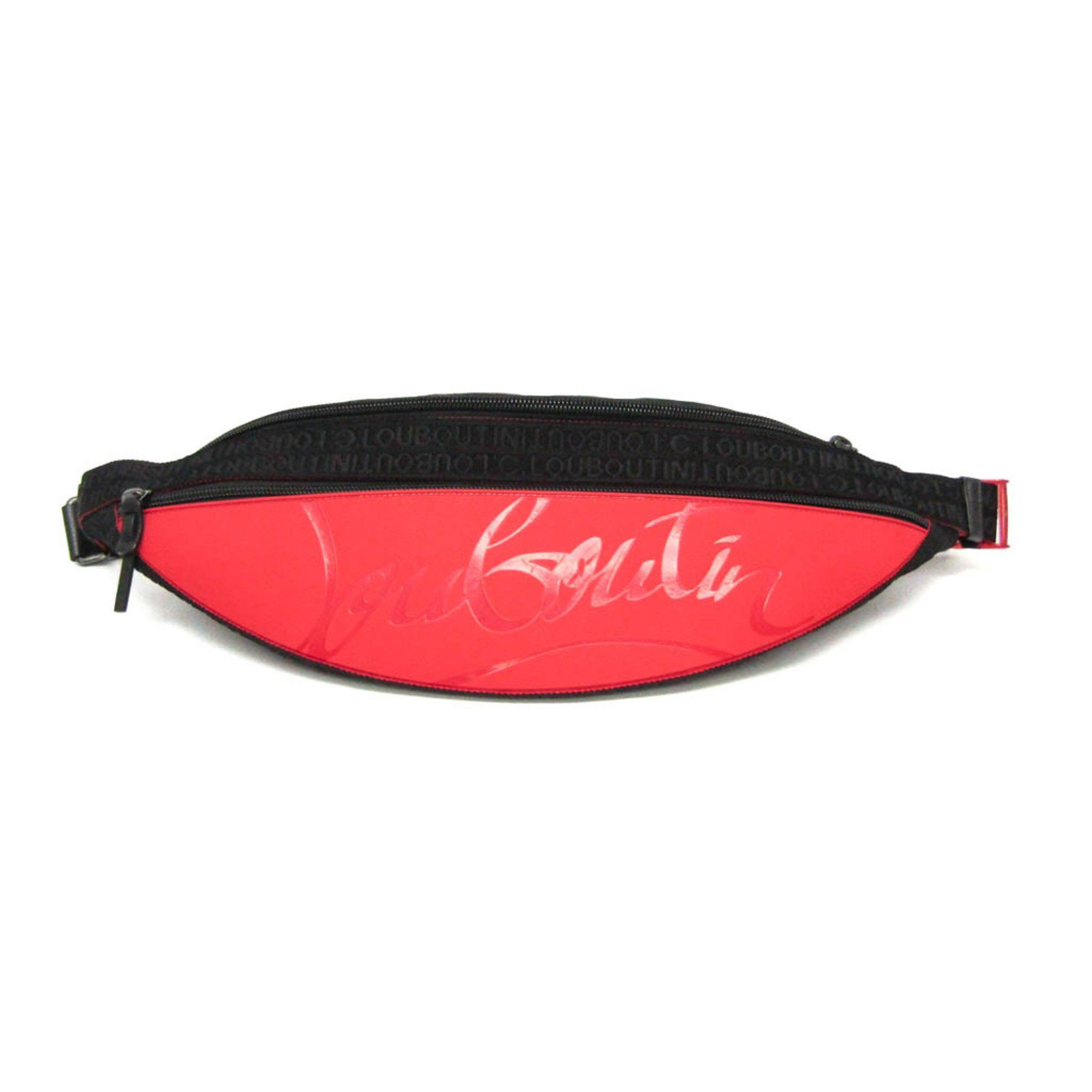 Christian Louboutin Christian Louboutin Parisnyc Crossbody Bag Men's Nylon,Rubber Sling Bag Black,Red Color Size ONE SIZE - 1 Thumbnail