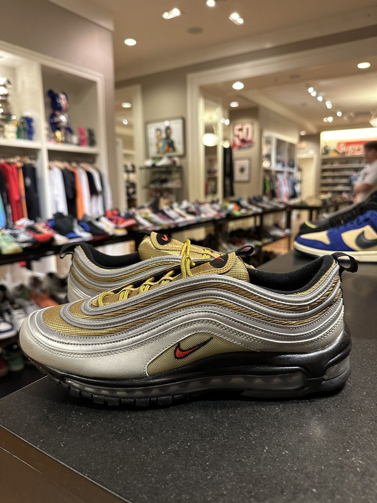 Nike Air max 97 silver gold Size US 11.5 / EU 44-45 - 2 Thumbnail