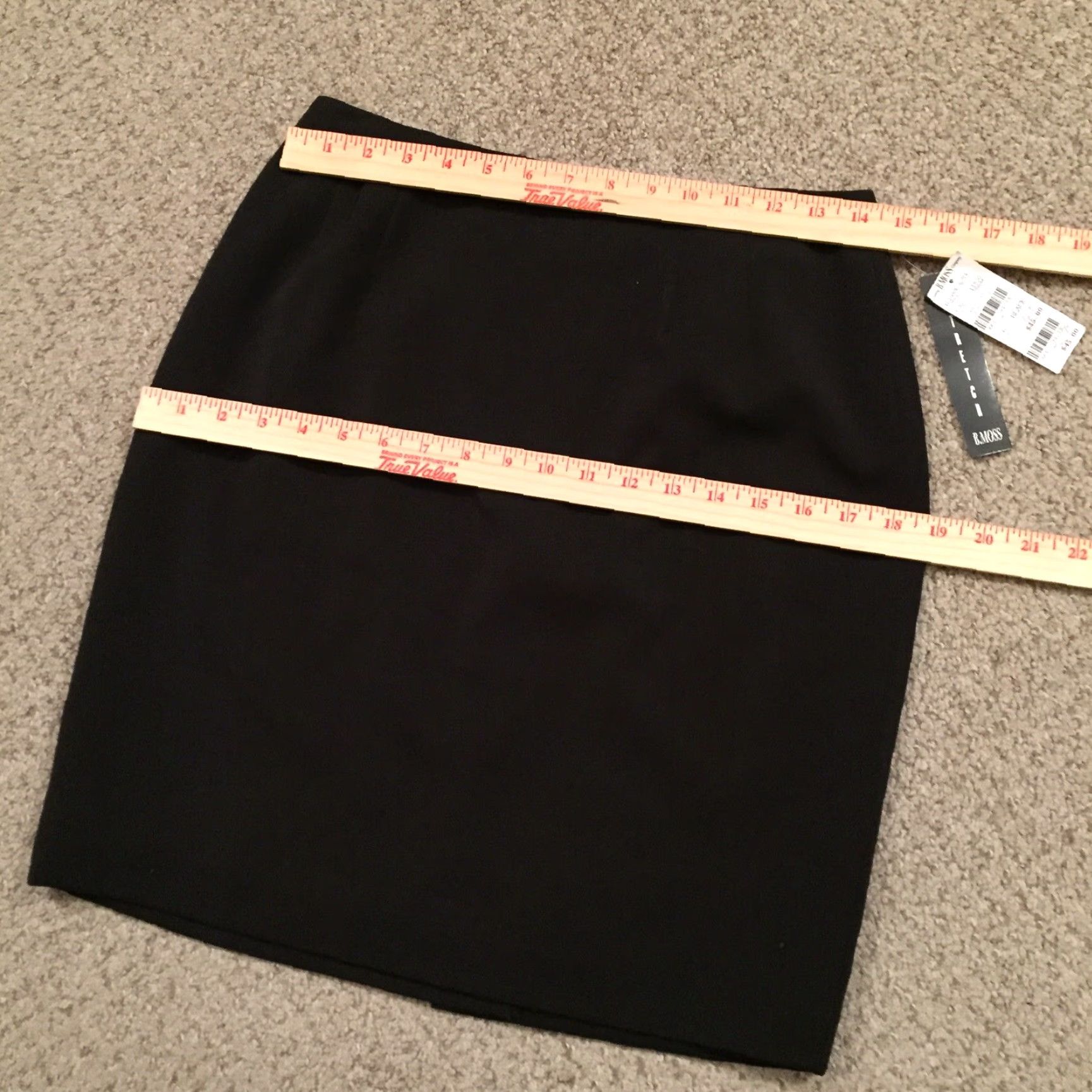 Vintage B. Moss Skirt Knee Length Black Size 6 Stretch Lined Pencil Women's Business Size 28" / US 6 / IT 42 - 2 Thumbnail