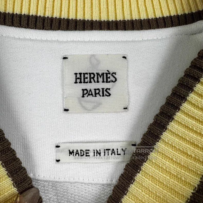 Hermes Hermes White women's V-neck chest embroidered logo letter Size XS / US 0-2 / IT 36-38 - 4 Thumbnail