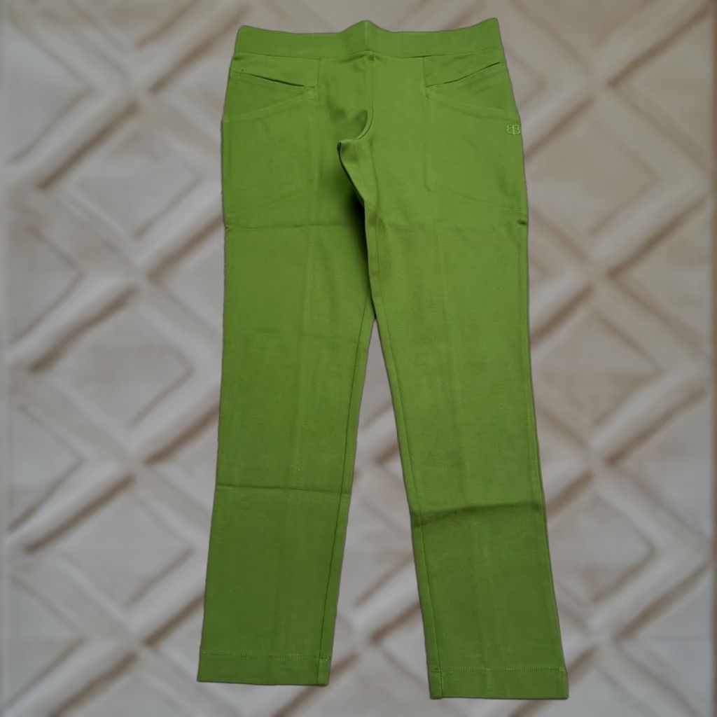 Vintage Betabrand Journey Skinny Yoga Pants Medium Pettie Kale Green Stretch NWT Womens Size 32" / US 10 / IT 46 - 1 Thumbnail