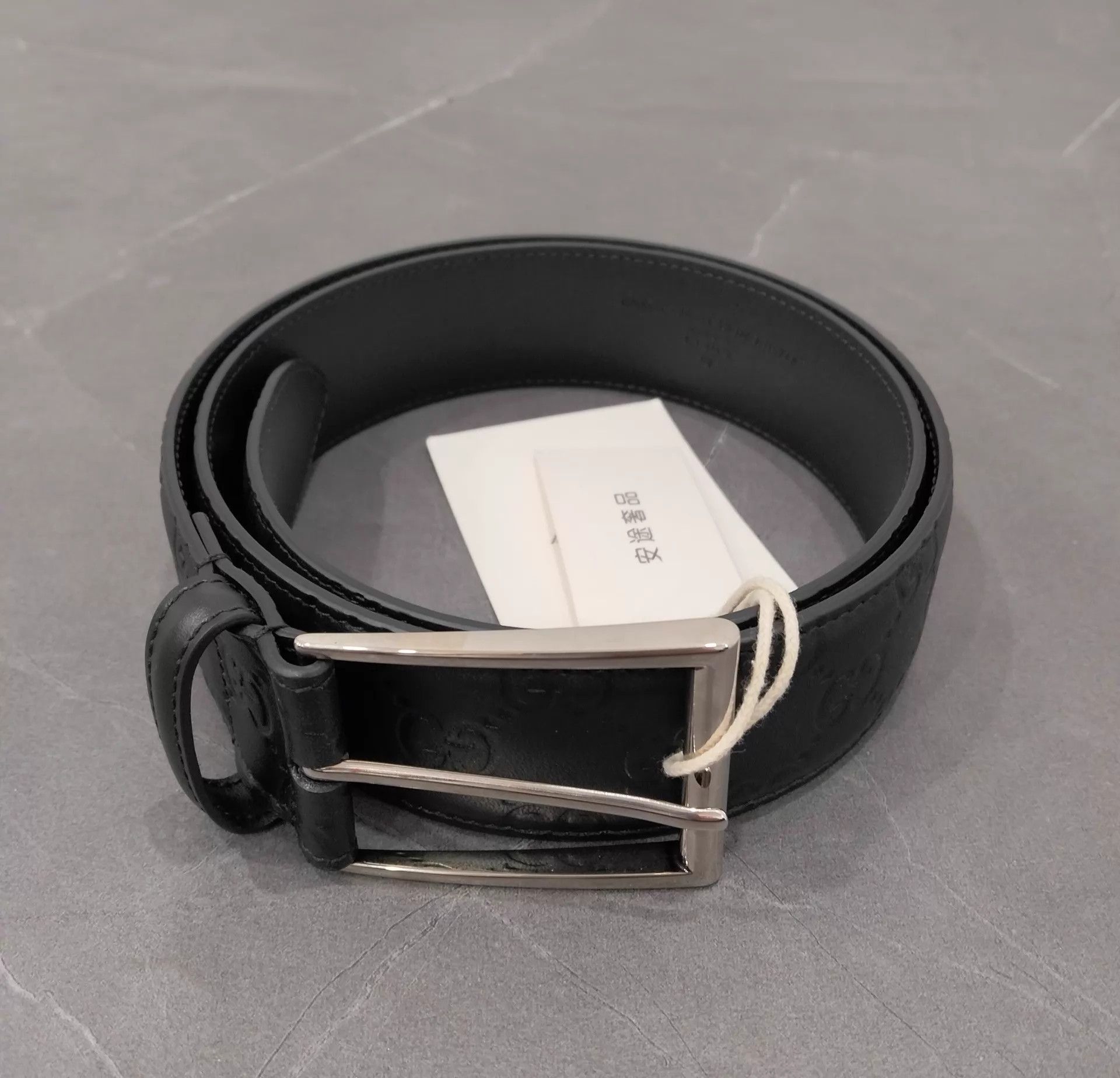Gucci GUCCI Classic Black Printed Pin Buckle Belt 90cm Size ONE SIZE - 1 Thumbnail