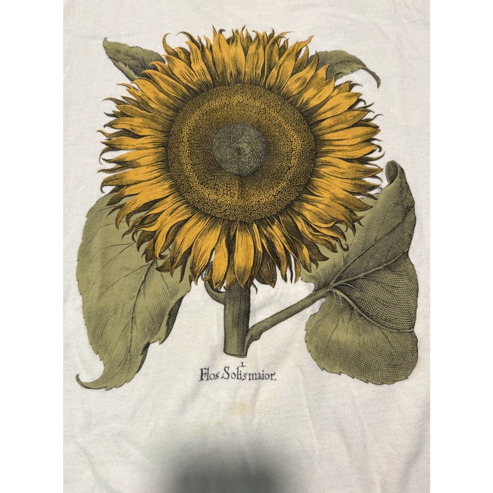 Hanes VINTAGE Hanes T-Shirt Large Sunflower Art Graphic Print Crew Neck Short Sleeve Men 1990s Grunge White Cotton Regular Size US L / EU 52-54 / 3 - 6 Thumbnail