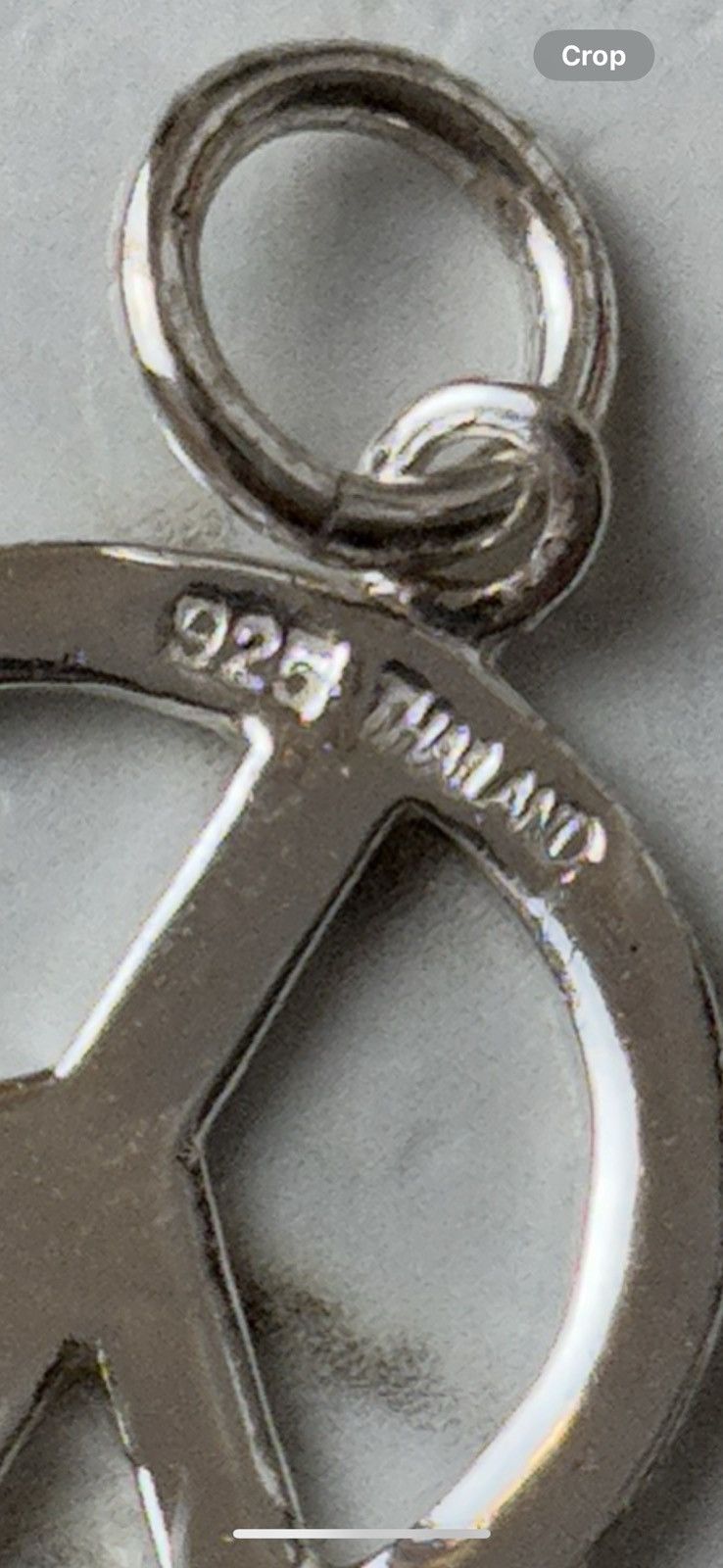Sterling Silver Vintage .925 Sterling Silver Peace Sign Charm Pendant Polish Size ONE SIZE - 3 Thumbnail