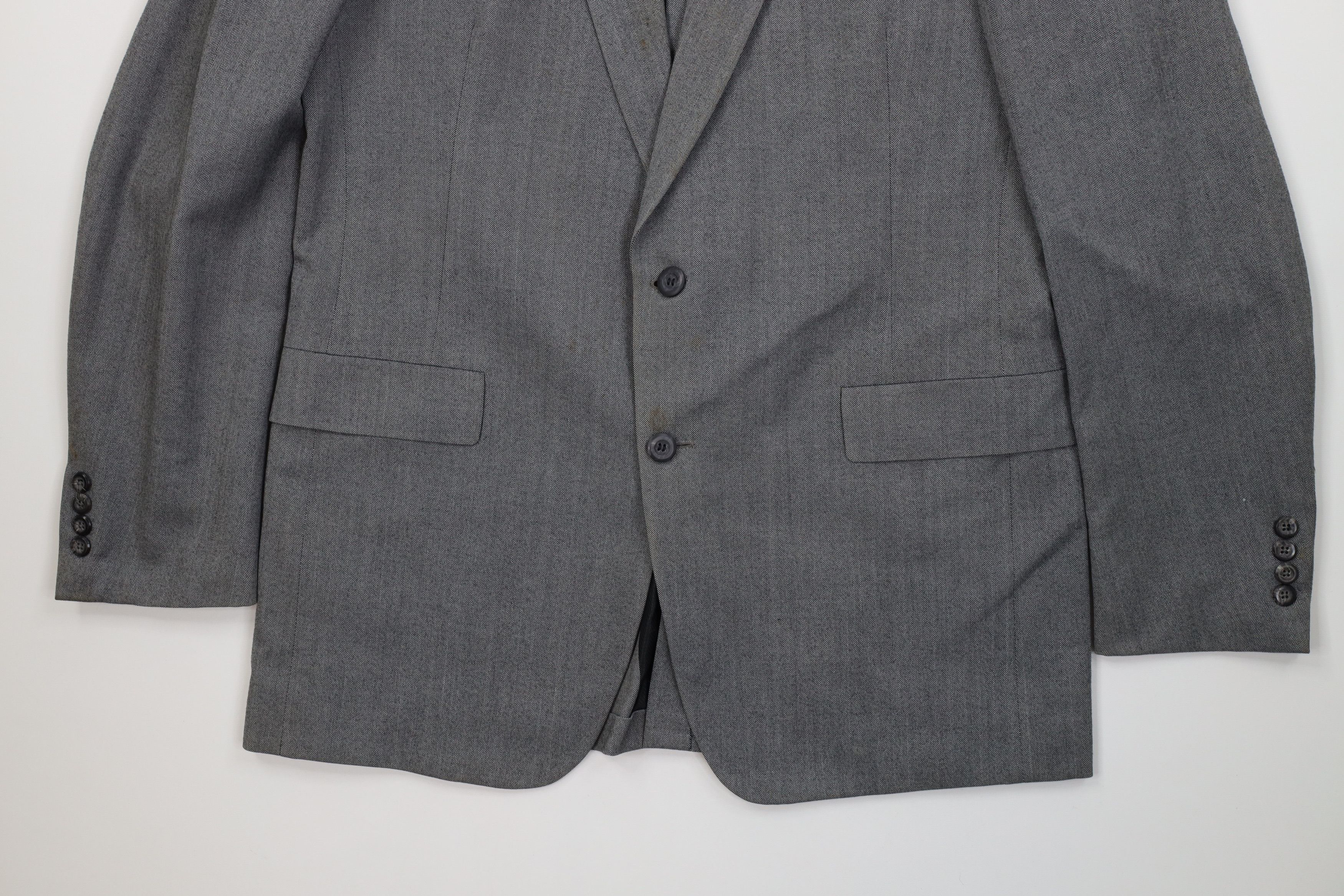 Vintage Vintage 70s Streetwear 2 Piece Wool Herringbone Suit Size 42L - 5 Thumbnail