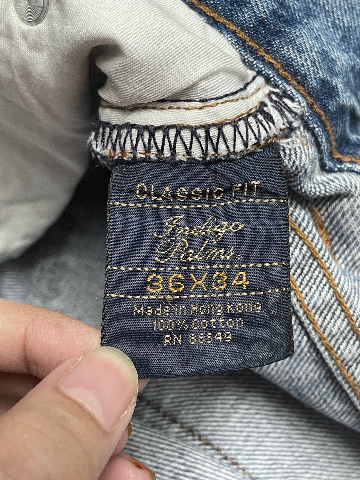 Indigo Palms × Vintage Rare Design Vintage Brand Indigo Palms Art Jeans 1990s Size US 35 - 12 Thumbnail