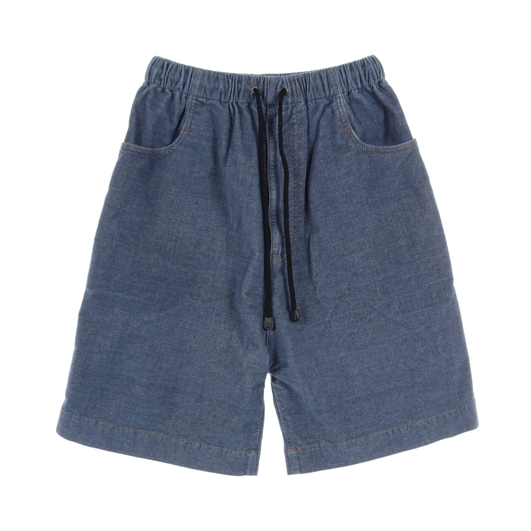 image of Gucci Half Denim Pants Logo Patch Cotton Indigo Blue, Men's