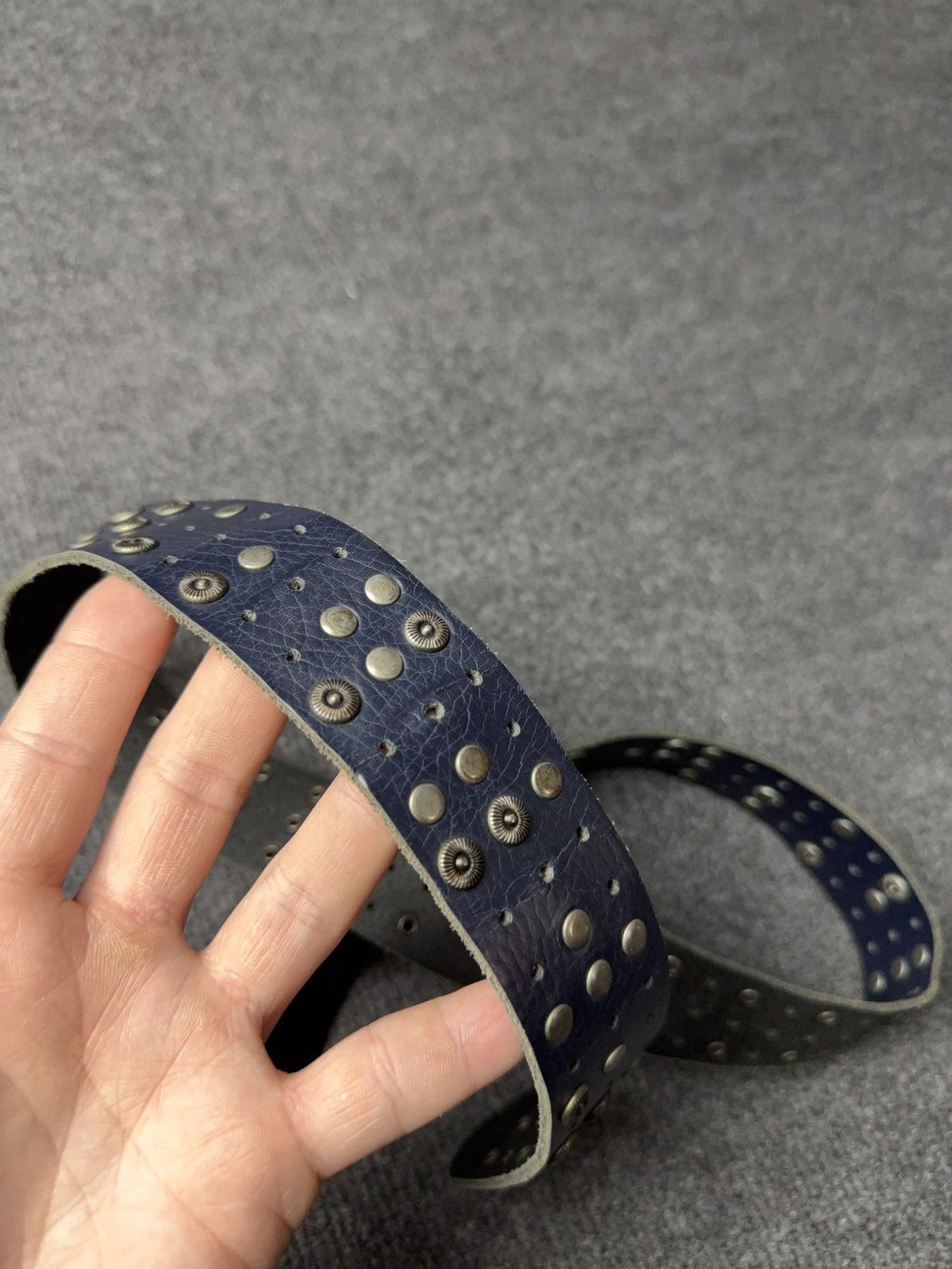 Japanese Brand Vintage Japanese Leather Punk Emo Rock Goth Y2K Drill belt Size ONE SIZE - 14 Thumbnail