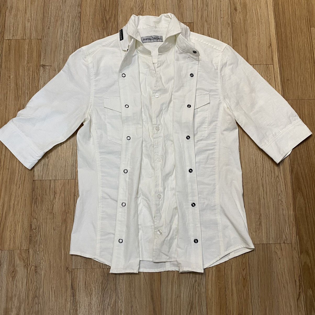 BUFFALO BOBS 2000s Buffalo Bobs - Double Layered Vkei Style White Shirt Size US M / EU 48-50 / 2 - 9 Thumbnail
