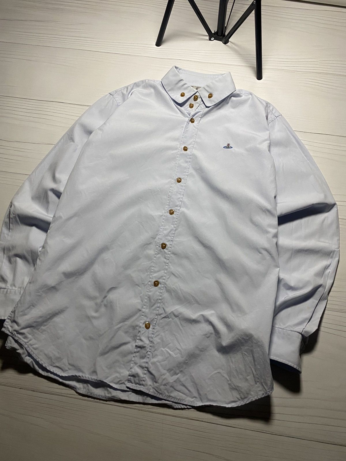 Vintage × Vivienne Westwood Vintage Vivienne Westwood Man Big logo button up shirt Size US XL / EU 56 / 4 - 17 Thumbnail