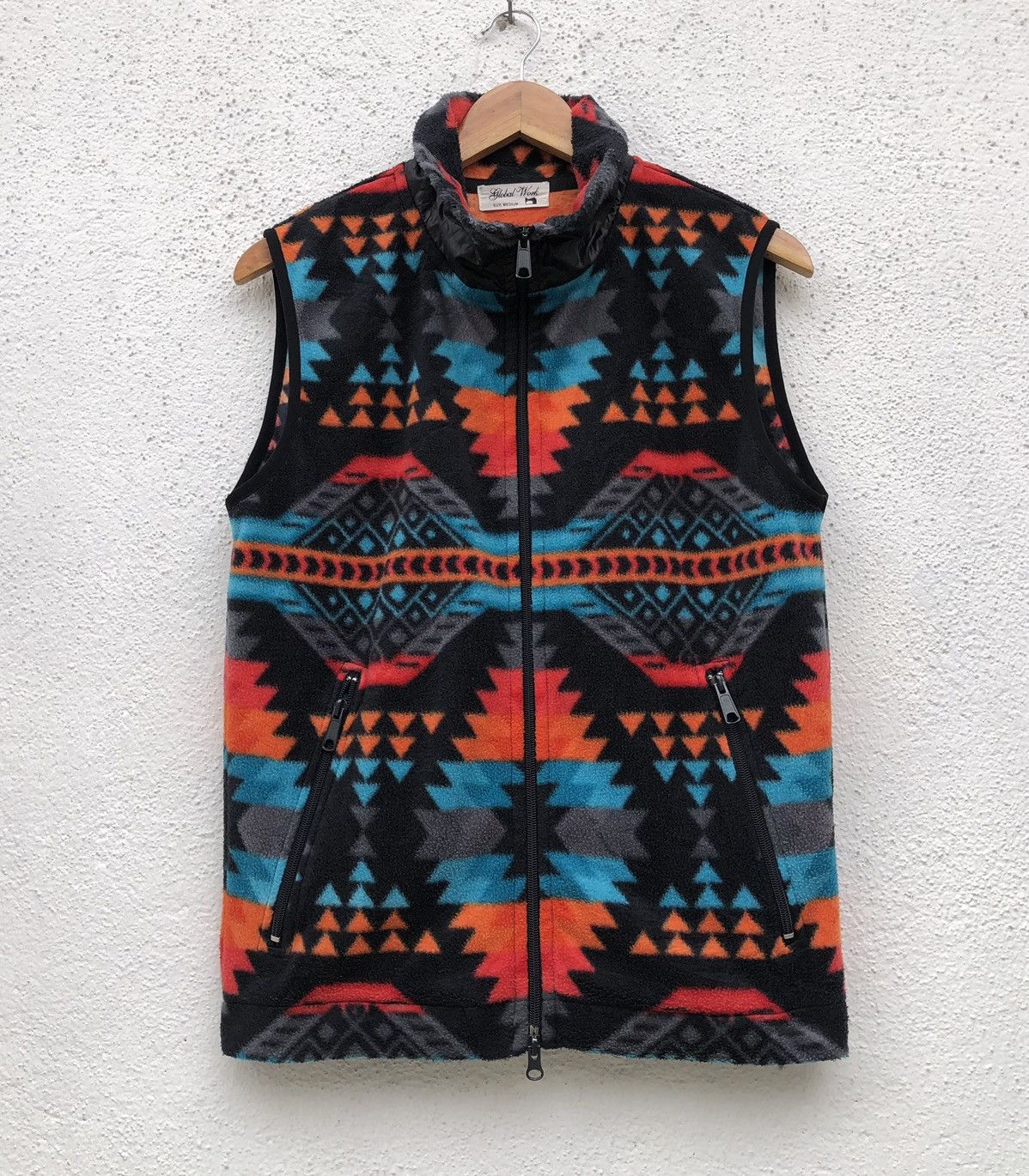Global Work Global Work Aztec Colourful Navajo Fleece Vest Jacket Size US M / EU 48-50 / 2 - 10 Thumbnail