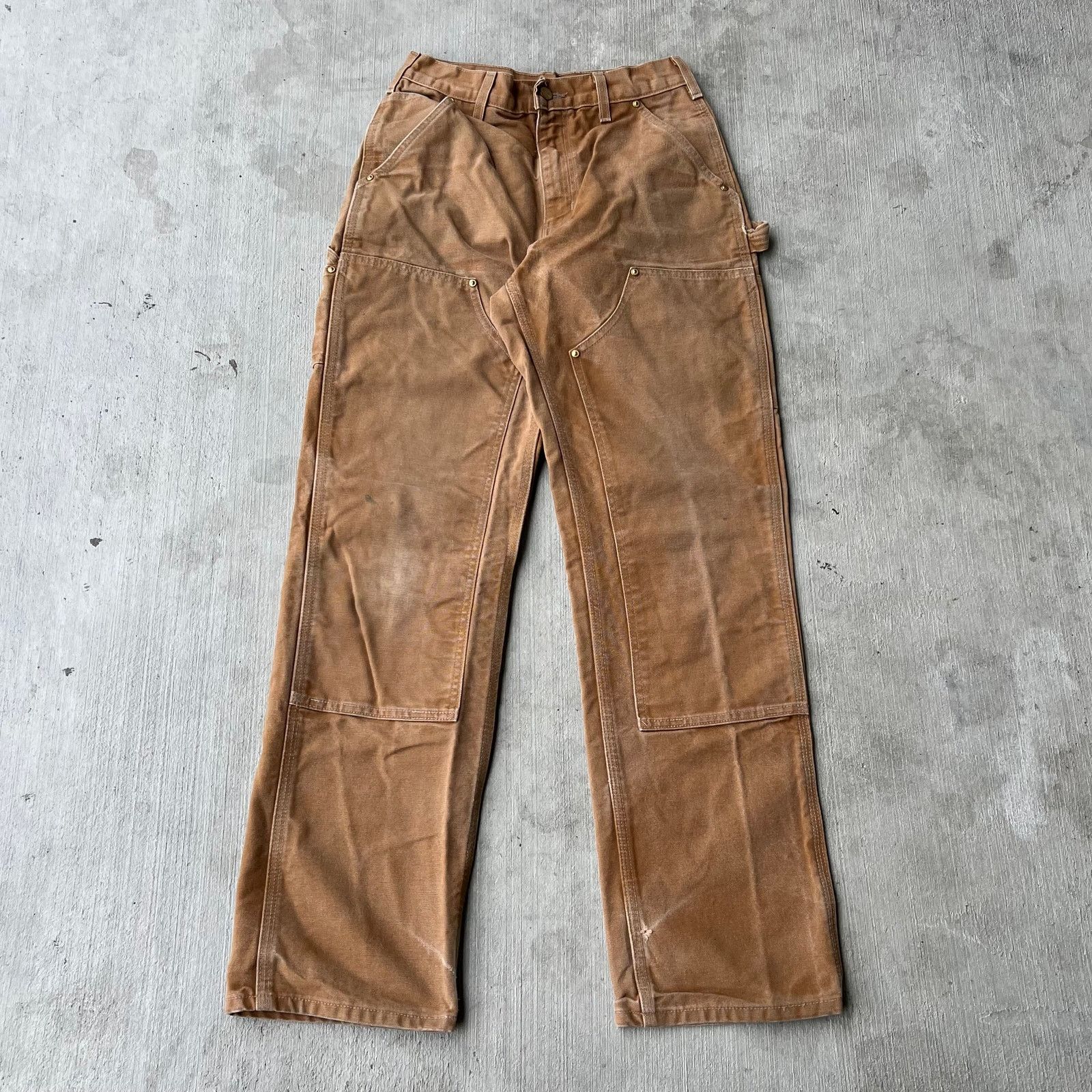 Carhartt × Vintage Carhartt brown double knee work wear carpenter pants Size US 27 - 1 Thumbnail