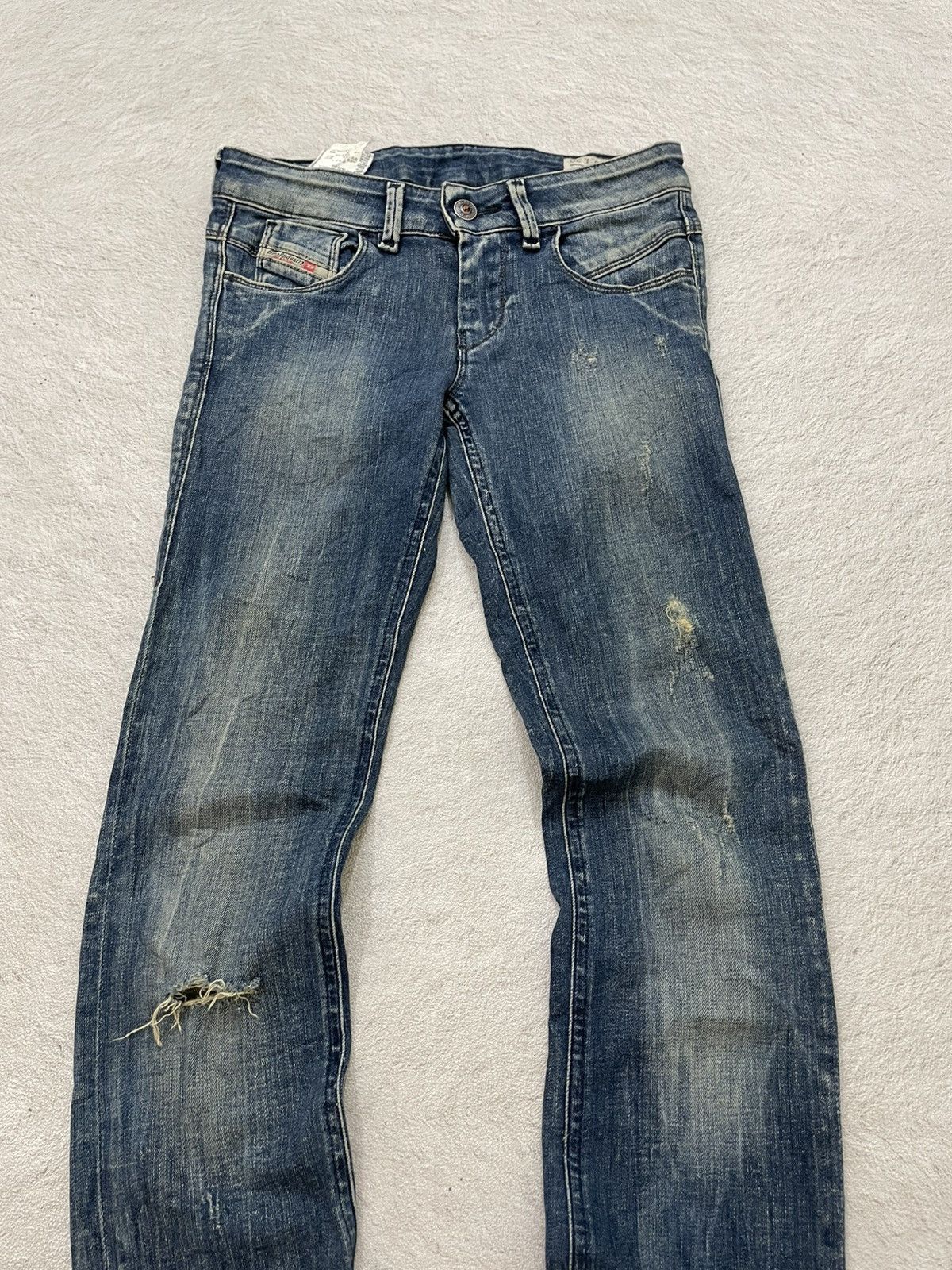 Diesel 2000s Diesel Lowette Denim Mudwash Ripped Jeans Y2K Hysteric Size 25" / US 0 / IT 36 - 2 Thumbnail