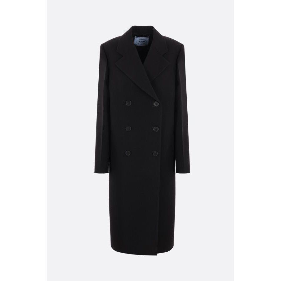 Prada PRADA Black Wool/Twill Double-Breasted Coat New & Authentic Size M / US 6-8 / IT 42-44 - 1 Thumbnail
