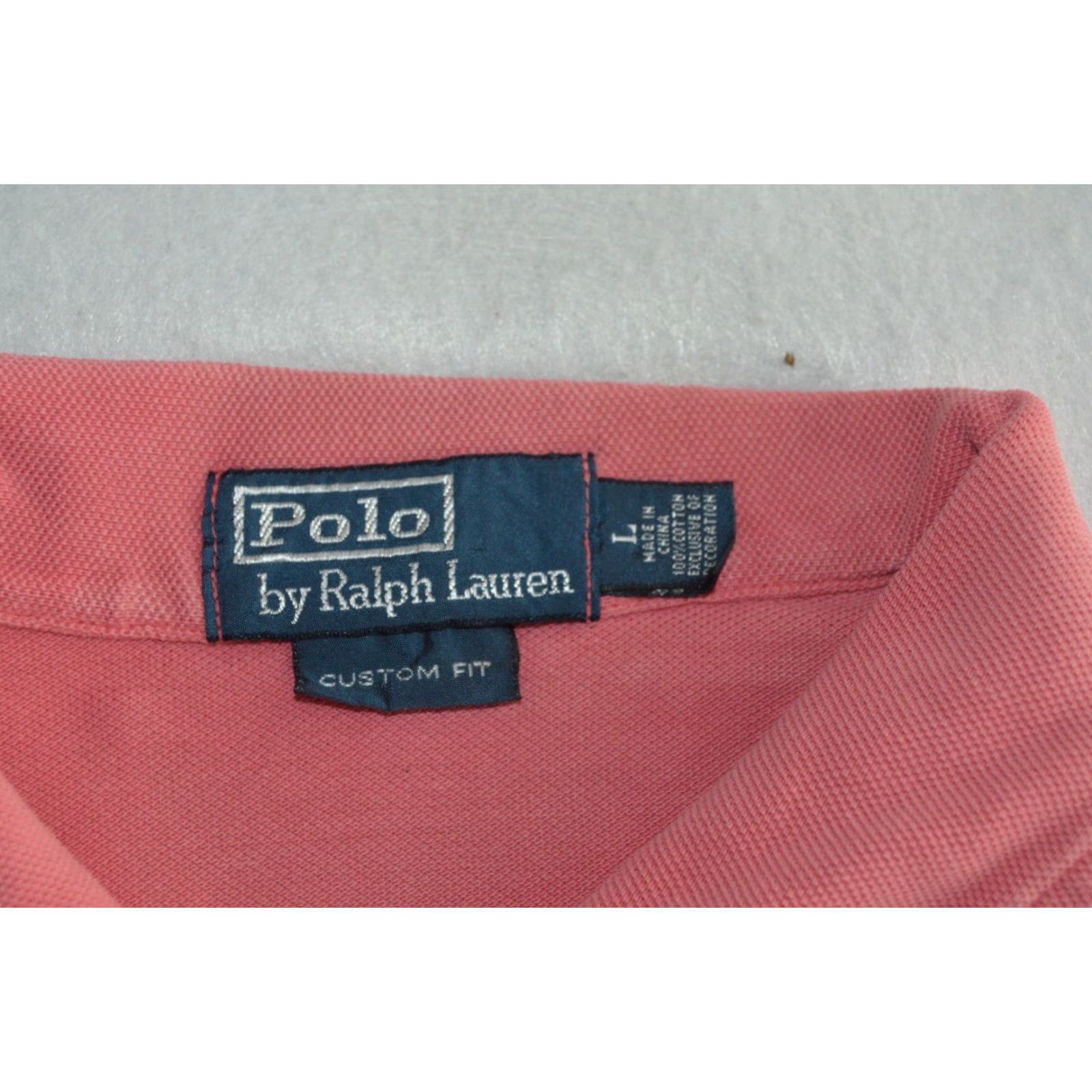 Polo Ralph Lauren VINTAGE Polo Ralph Lauren Polo Shirt Mens L Custom Fit Pink Pocket Cotton 100% Short Sleeve Button Embroidered Polo Pony Vintage Classic Preppy Mens Size US L / EU 52-54 / 3 - 4 Thumbnail