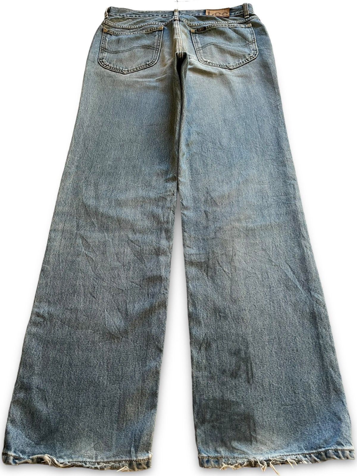 Vintage 90s Lee Japan Blue Wash Distressed Baggy Jeans 32x32